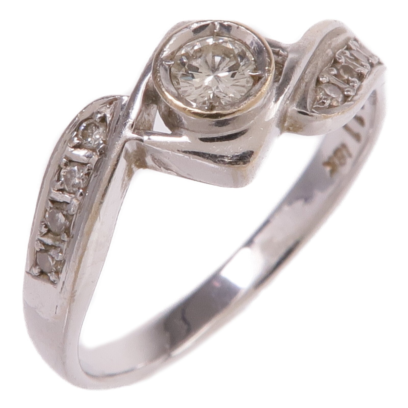 JEWELRY 【激減優惠】18K白金Diamond Ring鑽石戒指US#5.5