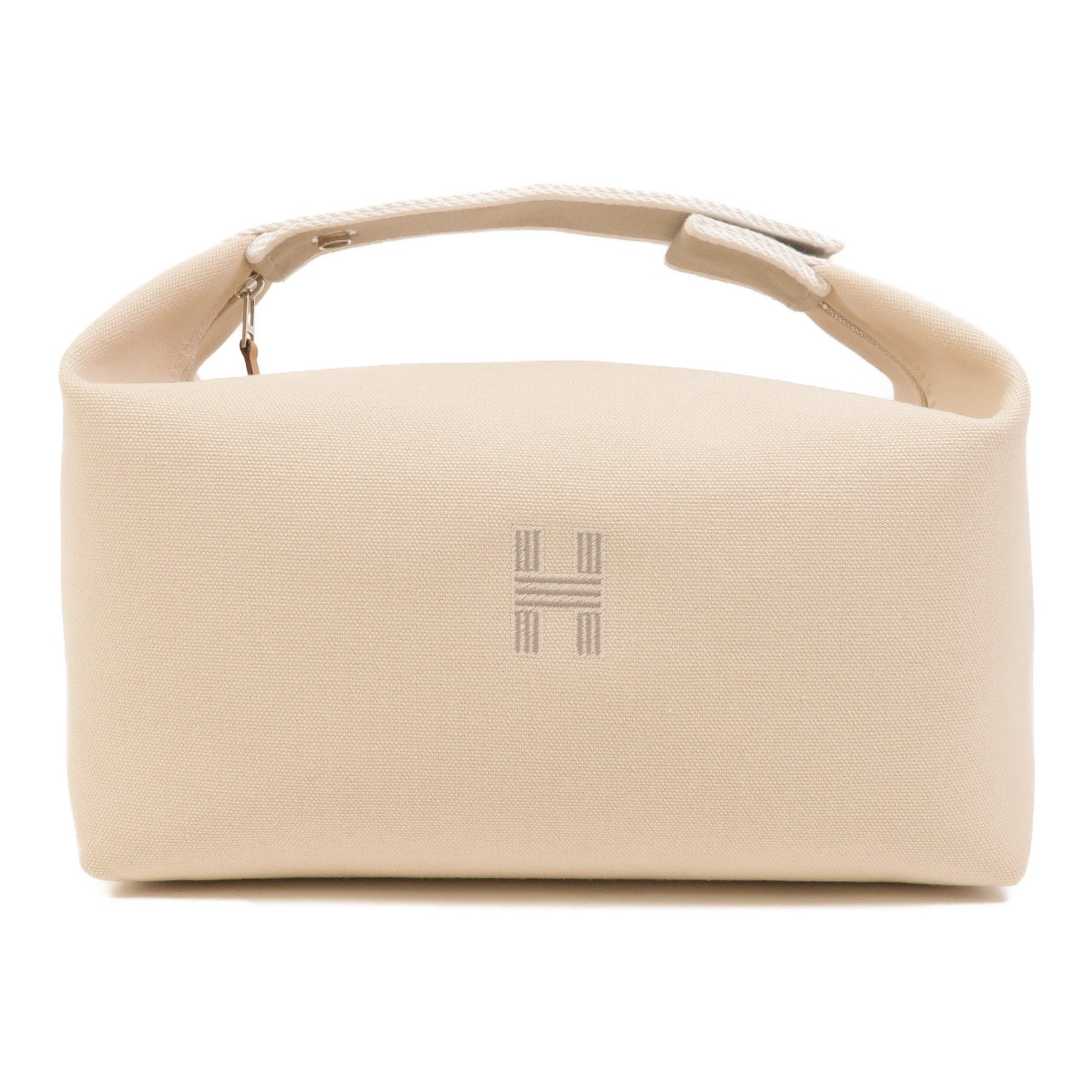 HERMES 帆布Bride A Brac銀扣手挽袋