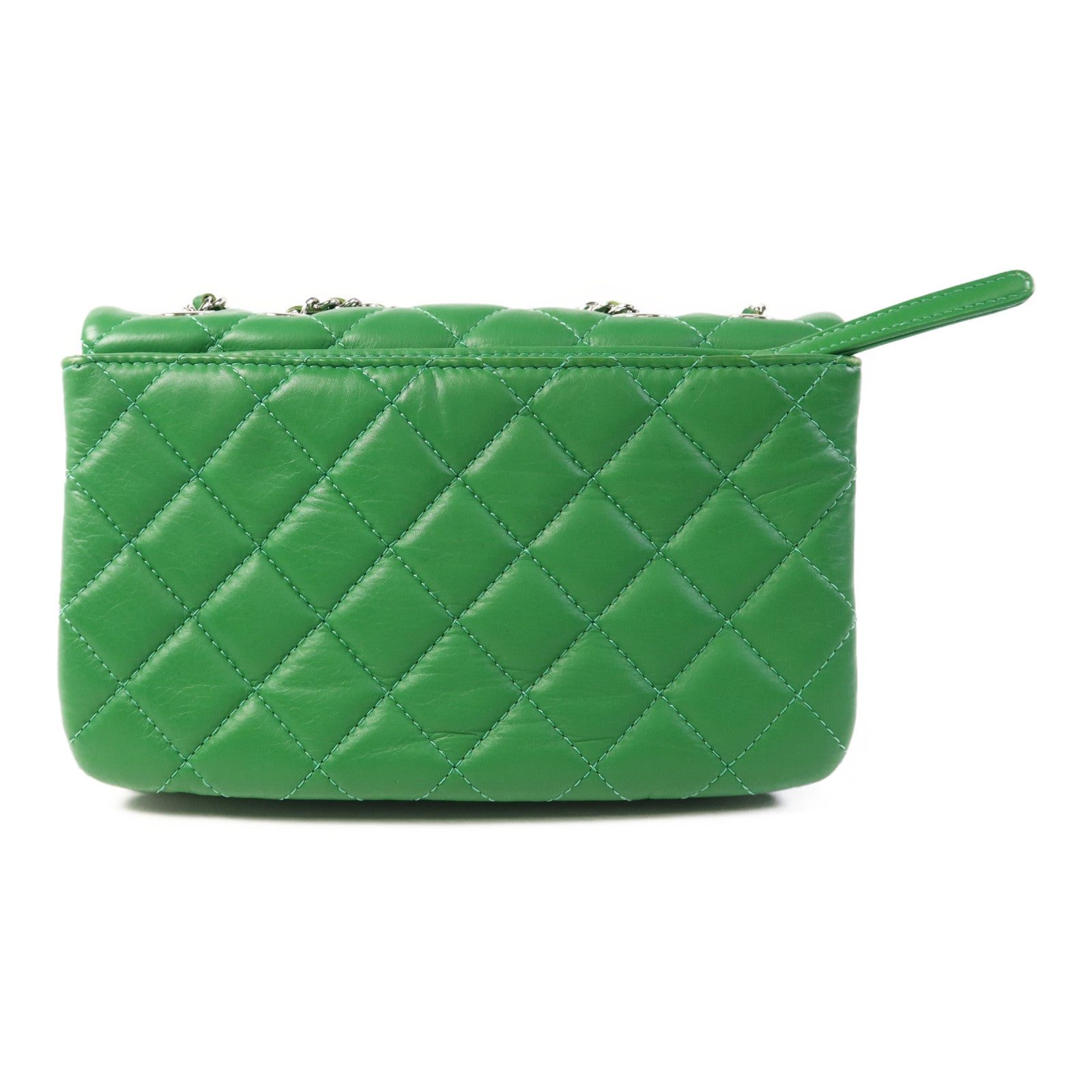 CHANEL 羊皮皮革Chain Shoulder Bag銀扣鏈帶肩背袋