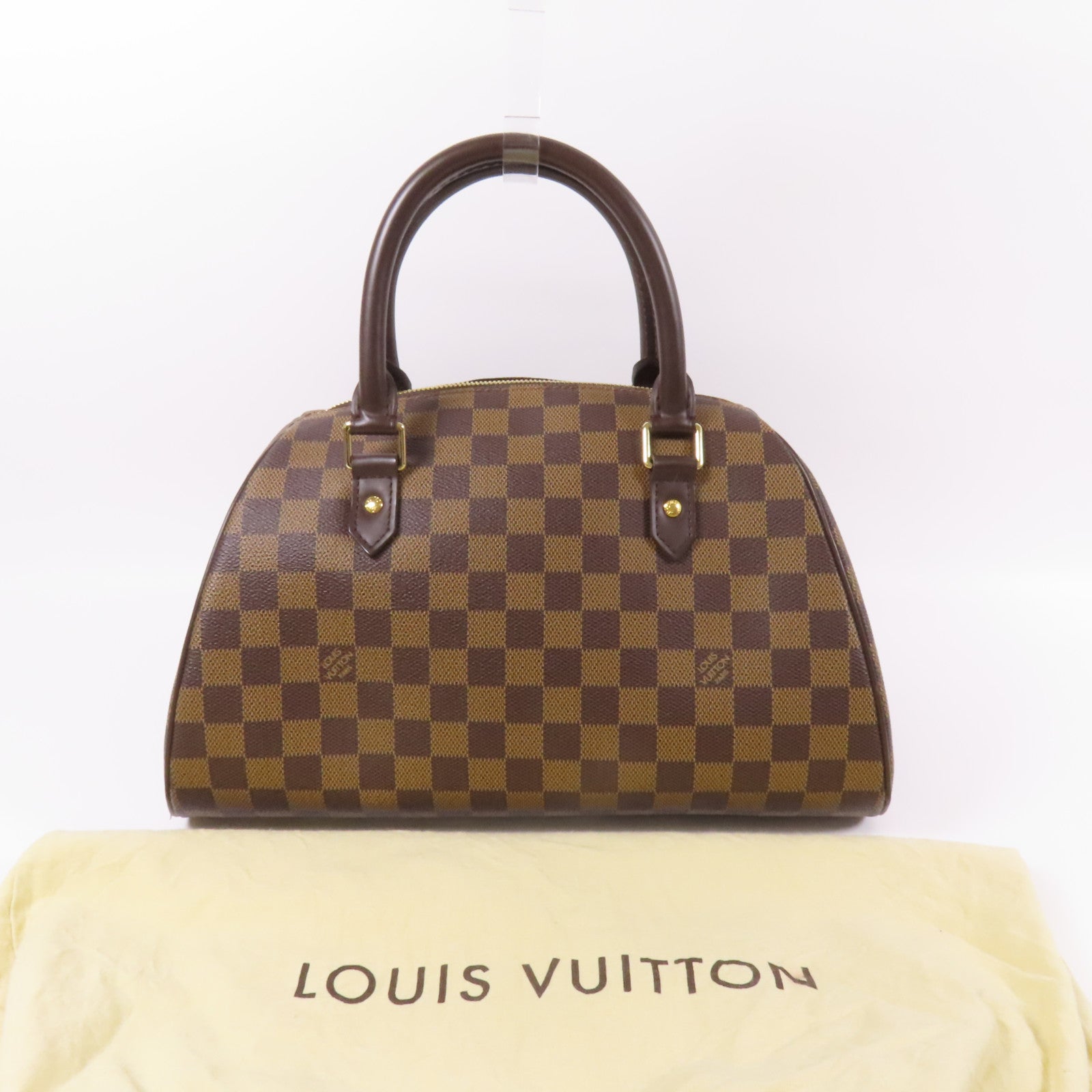 LOUIS VUITTON Damier Ribera MM金扣手挽袋