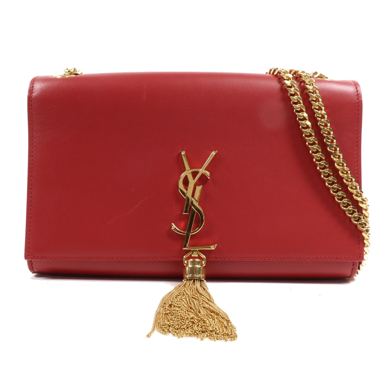 YVES SAINT LAURENT 牛皮皮革Kate Tassel金扣鏈帶肩背袋