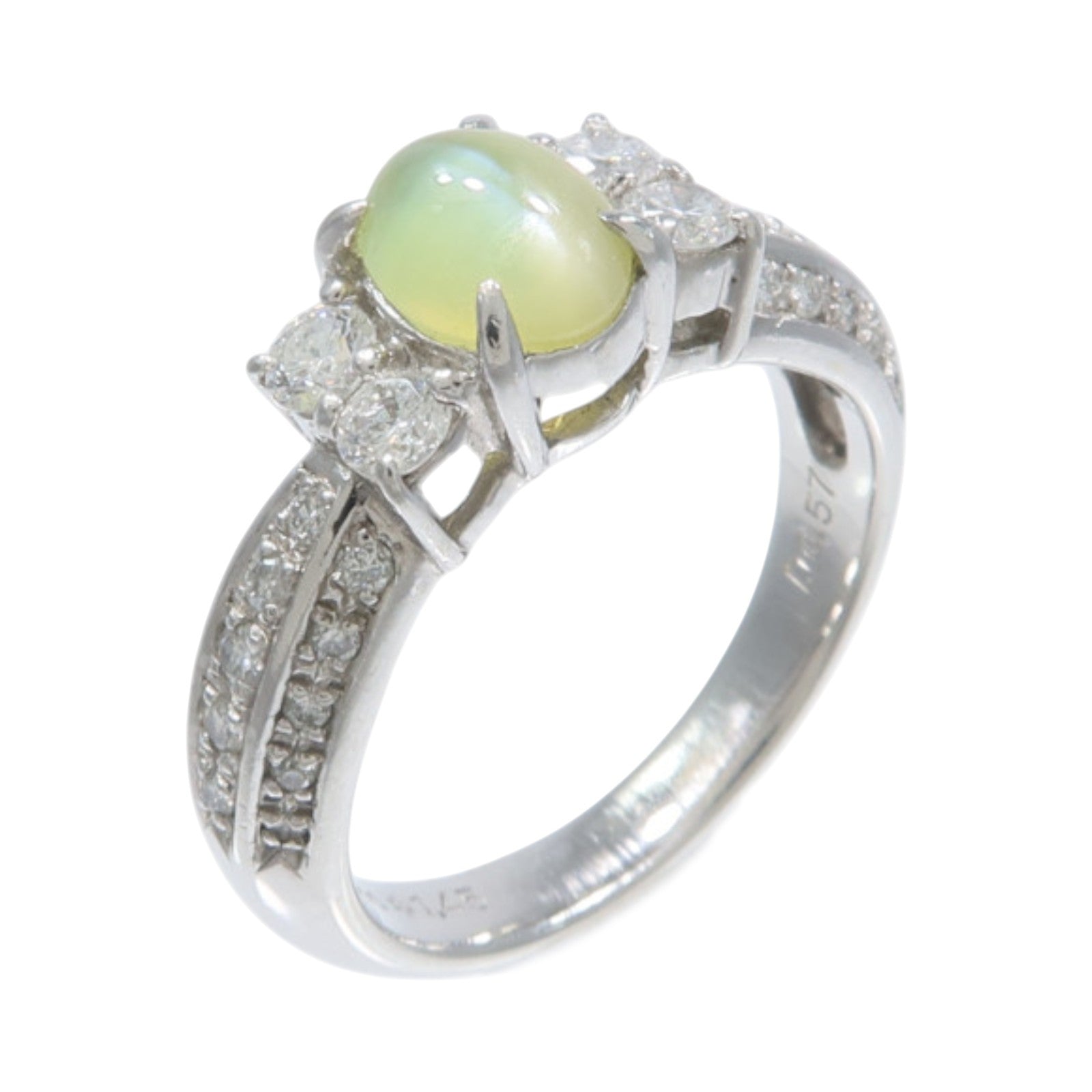 JEWELRY PT900鉑金Cat's EyeDiamond Ring貓眼石/鑽石戒指