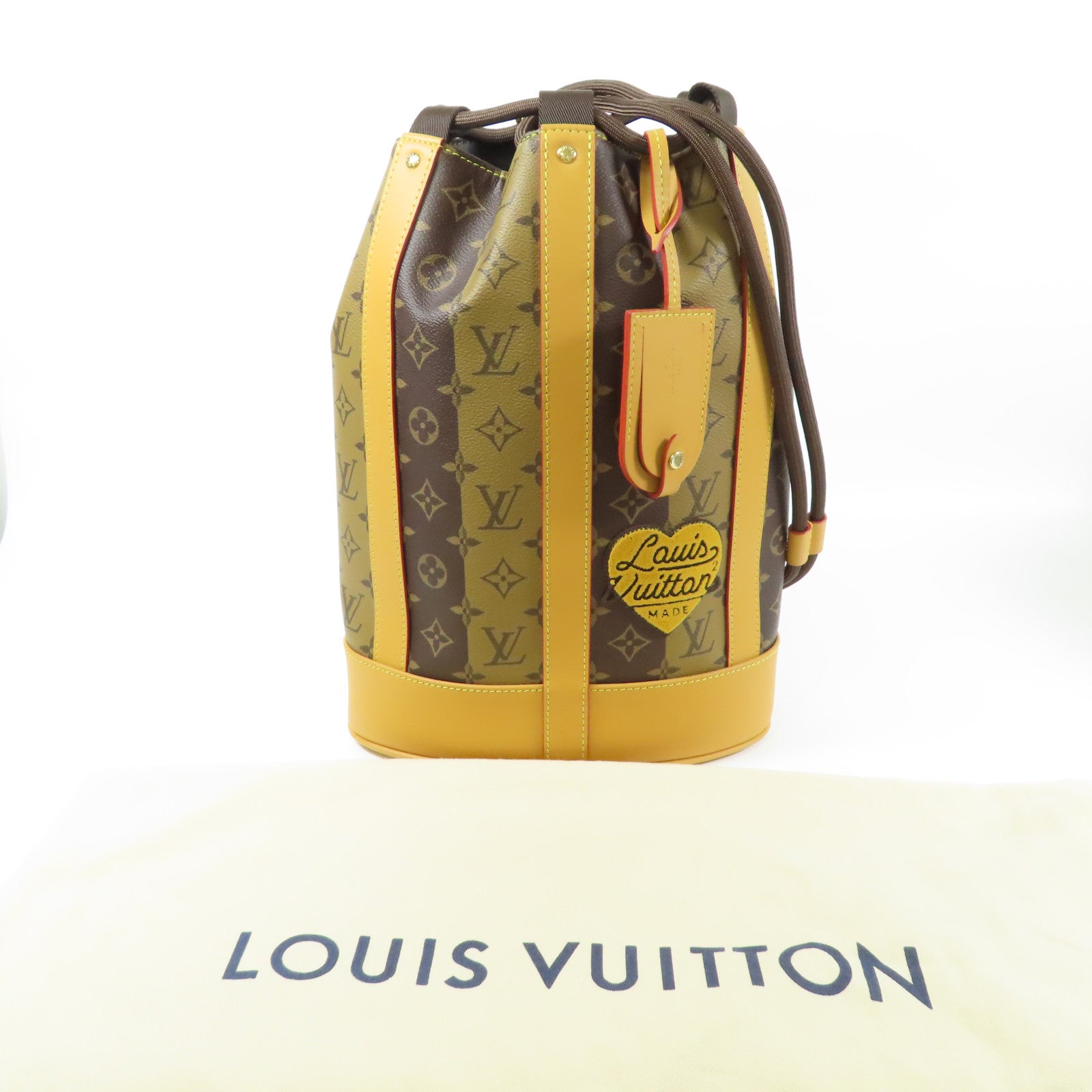 LOUIS VUITTON Monogram Stripe Nigo Randonnee金扣背包