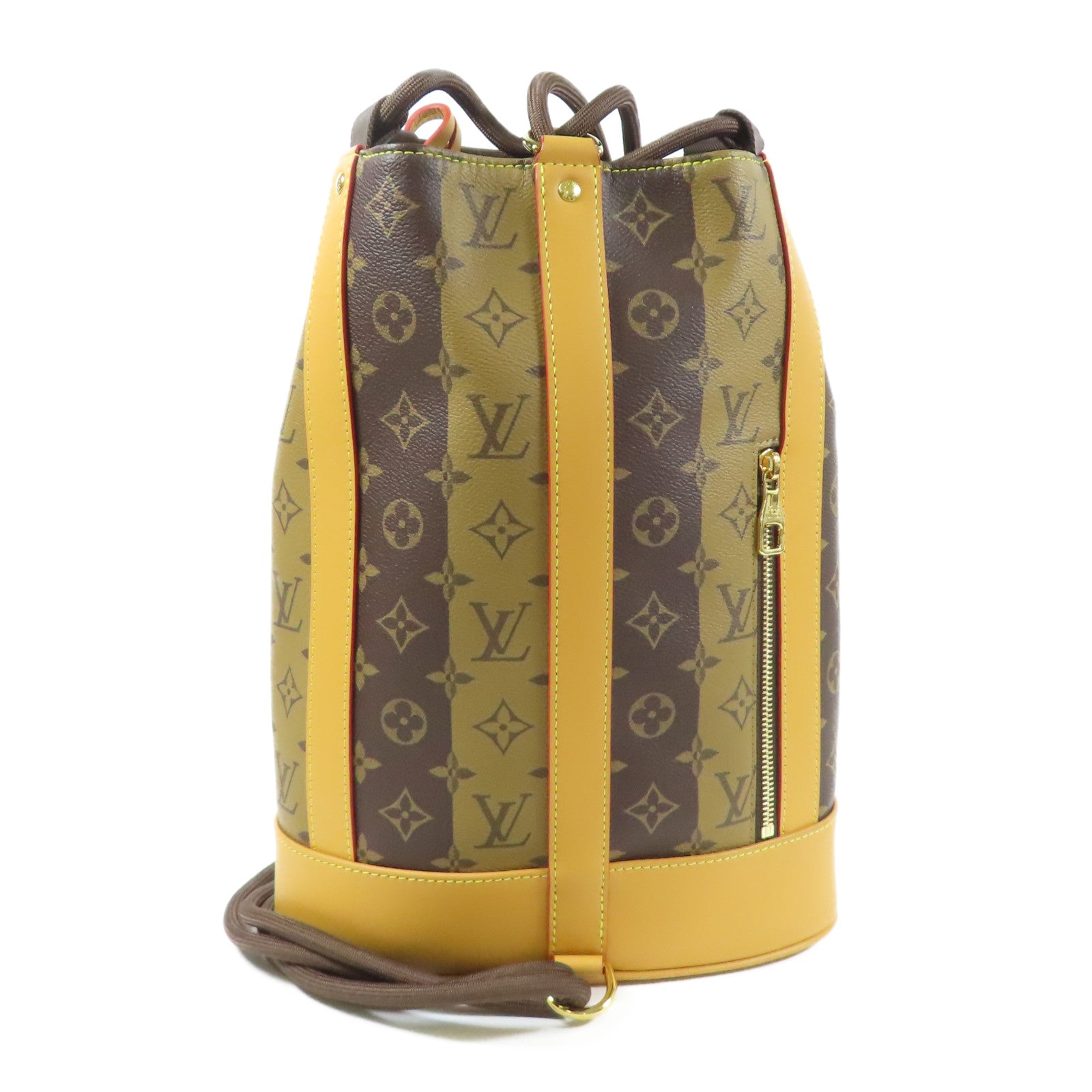 LOUIS VUITTON Monogram Stripe Nigo Randonnee金扣背包