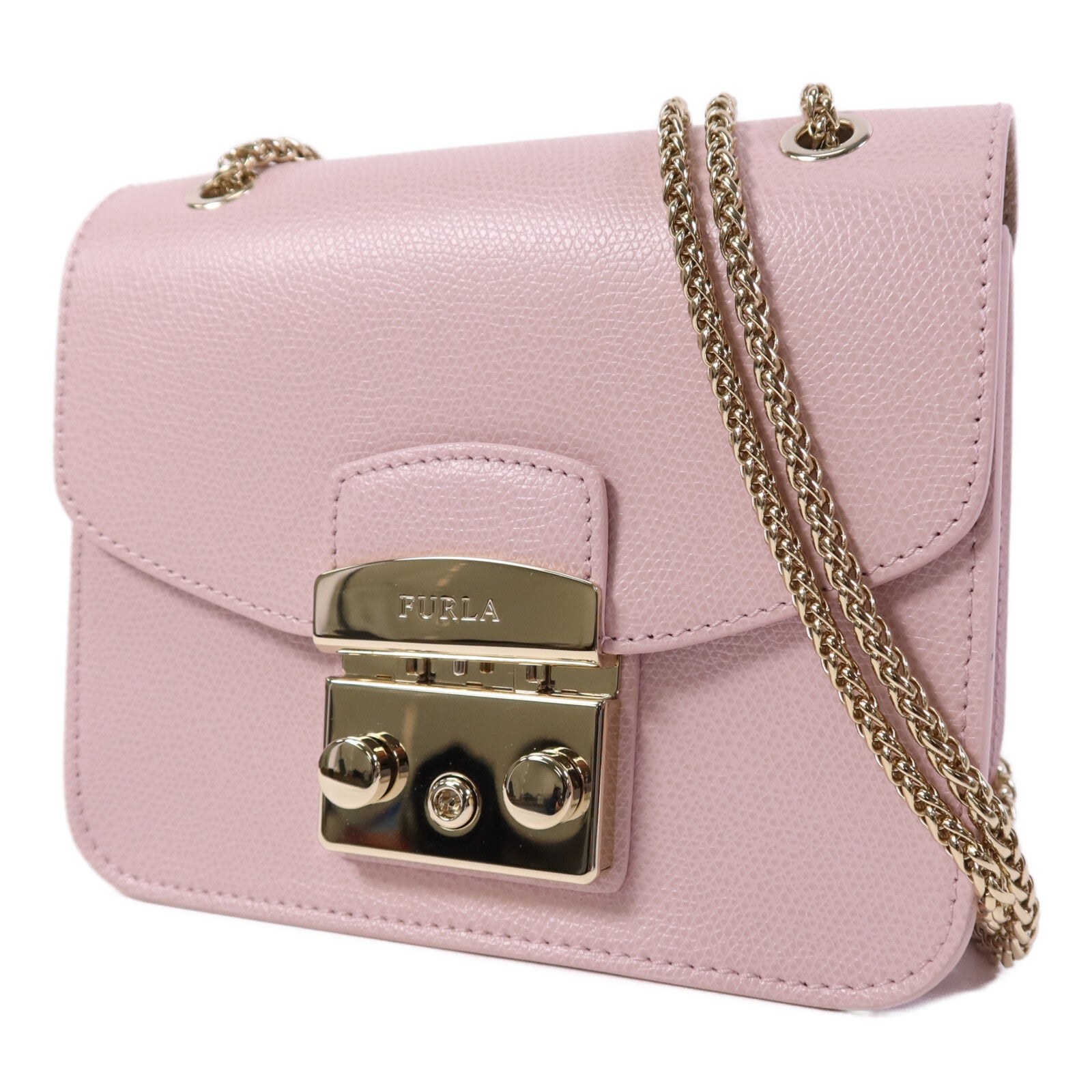 Furla 【激減優惠】牛皮皮革Mini Metropolis金扣鏈帶肩背袋