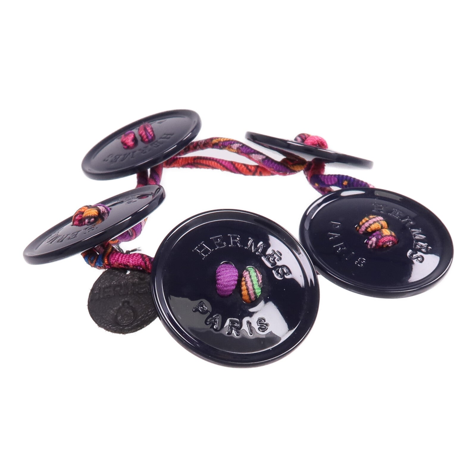 HERMES 絲質Petit H Button Bracelet手帶
