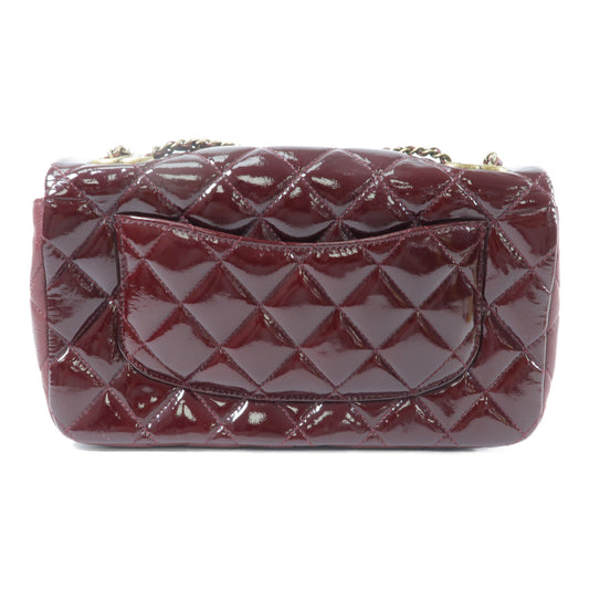CHANEL 牛皮皮革/漆皮皮革CC Eyelet Flap Bag鏈帶肩背袋