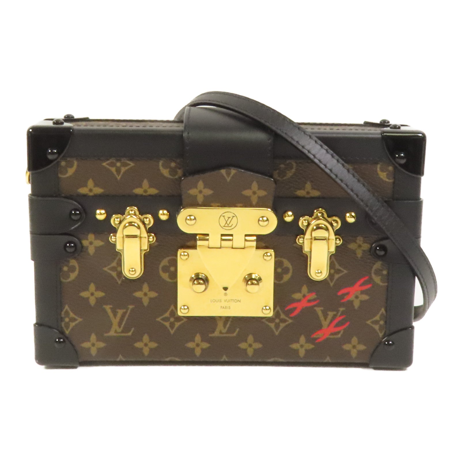 LOUIS VUITTON Monogram Petite Malle金扣肩背袋