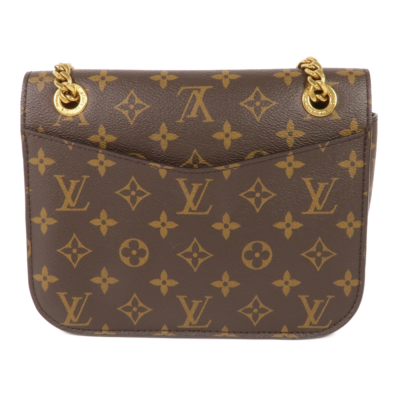 LOUIS VUITTON Monogram Passy金扣肩背袋棕色