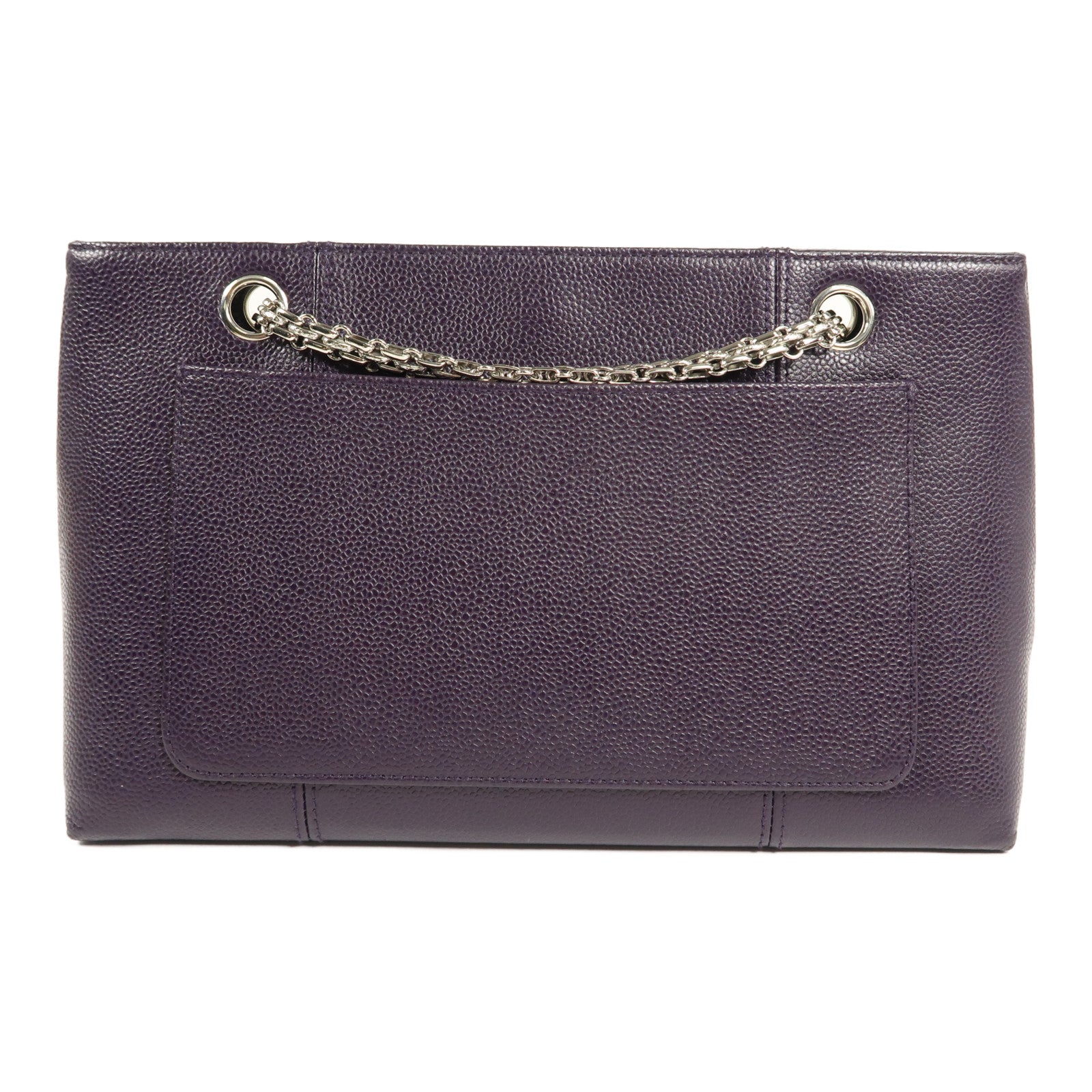 CHANEL 牛皮皮革Chain Shoulder銀扣鏈帶肩背袋