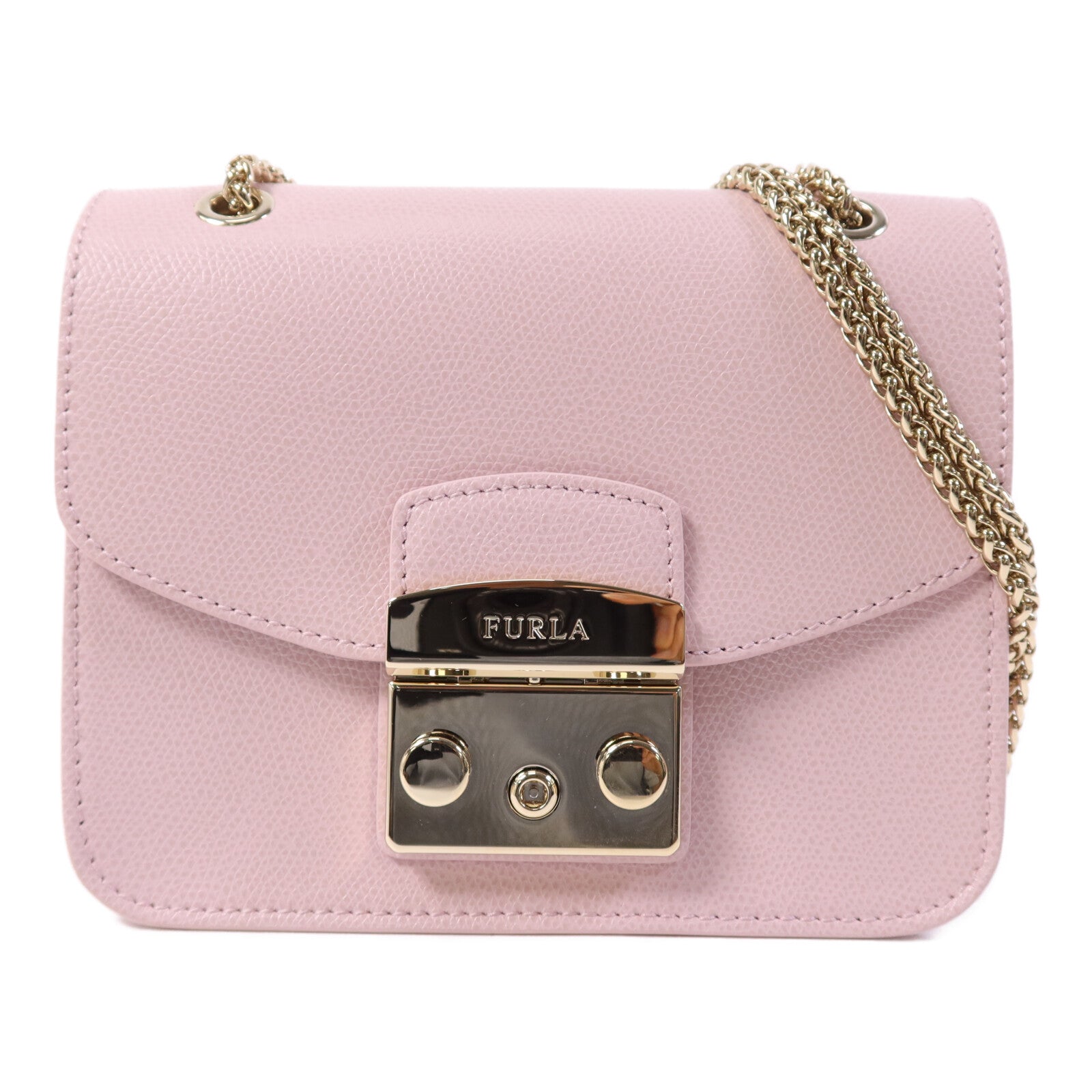 Furla 【激減優惠】牛皮皮革Mini Metropolis金扣鏈帶肩背袋