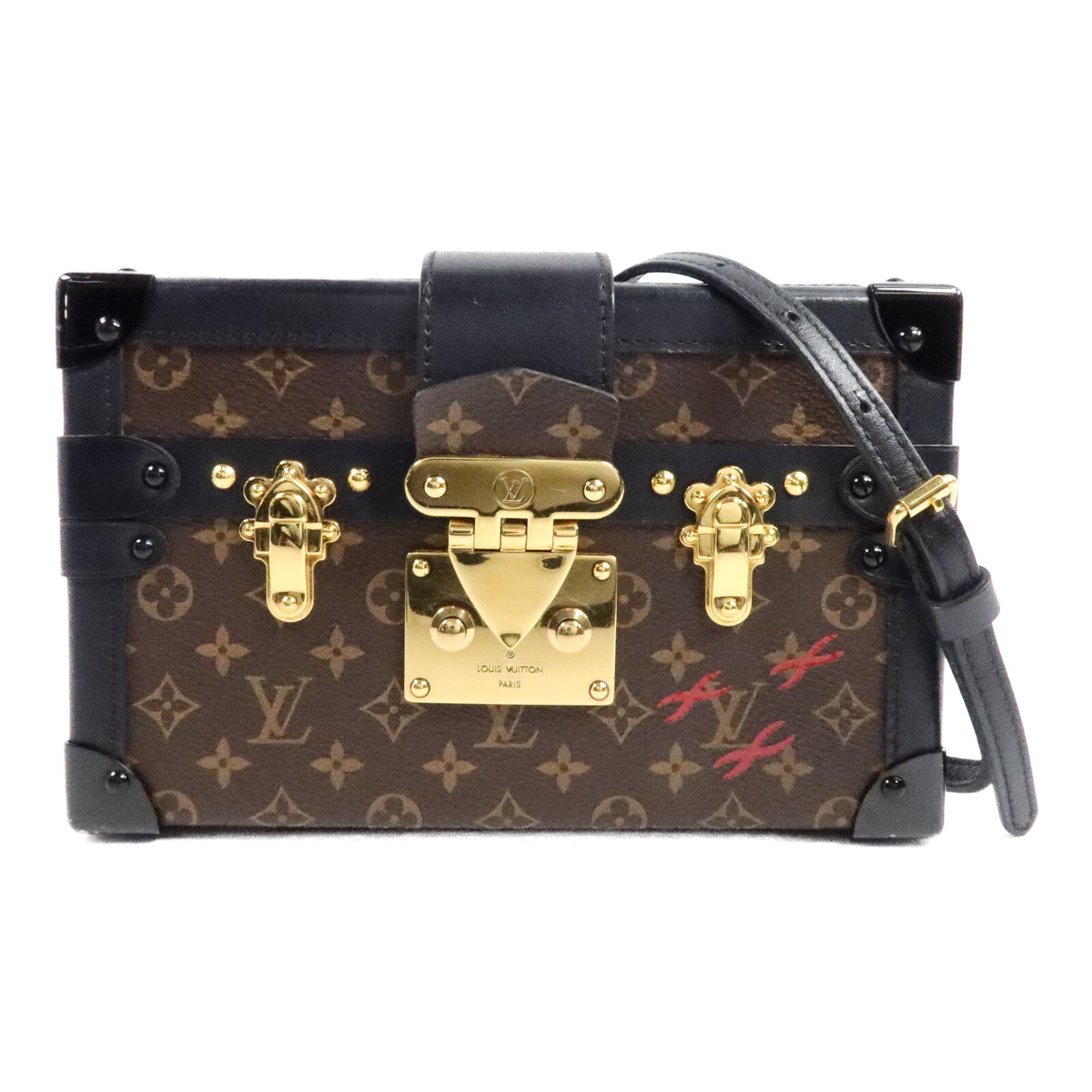 LOUIS VUITTON Monogram Petite Malle金扣肩背袋