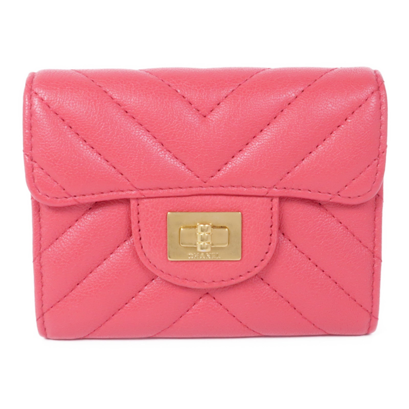 CHANEL 牛皮皮革2.55 Card Case金扣卡片套