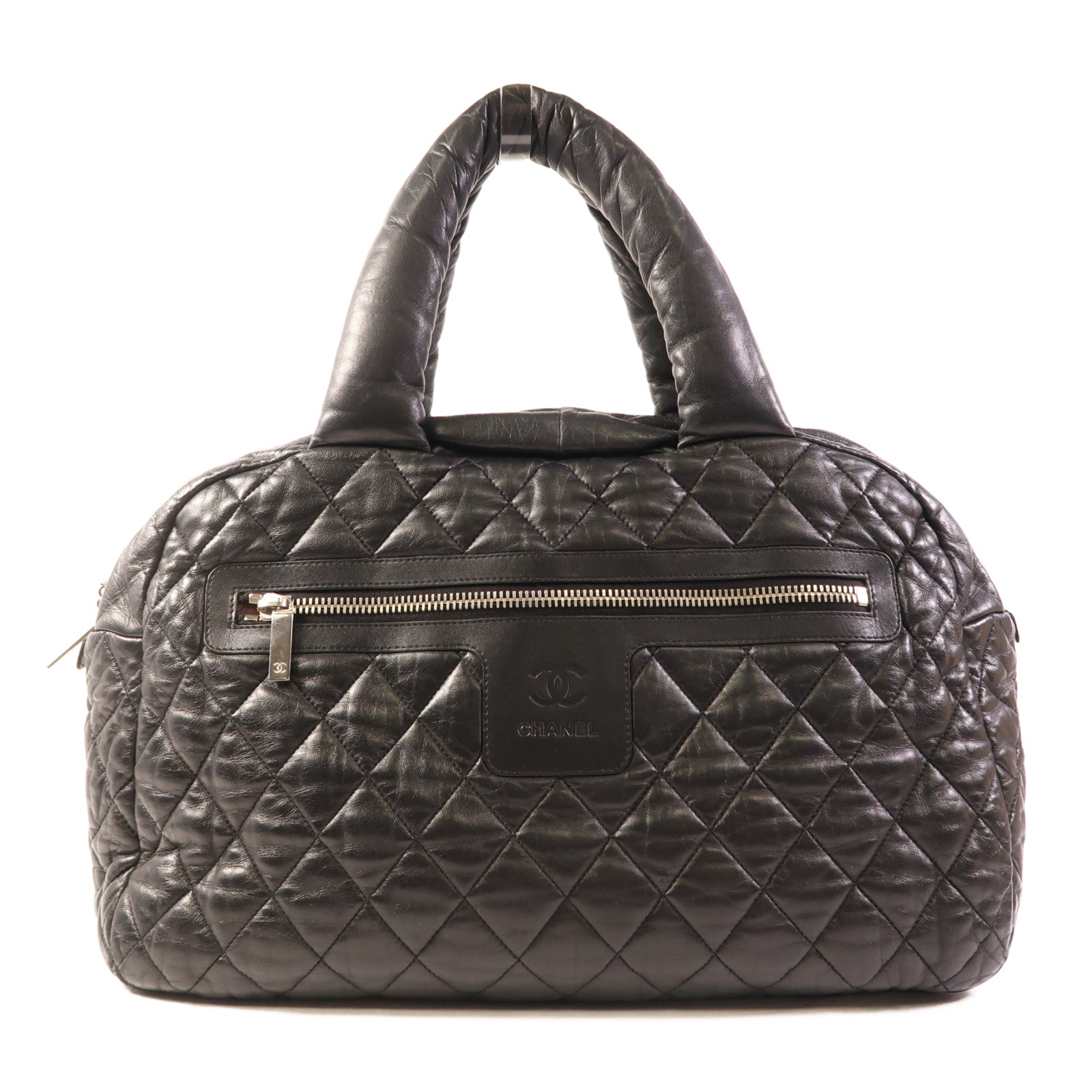 CHANEL 牛皮皮革CoCo Cocoon銀扣手挽袋