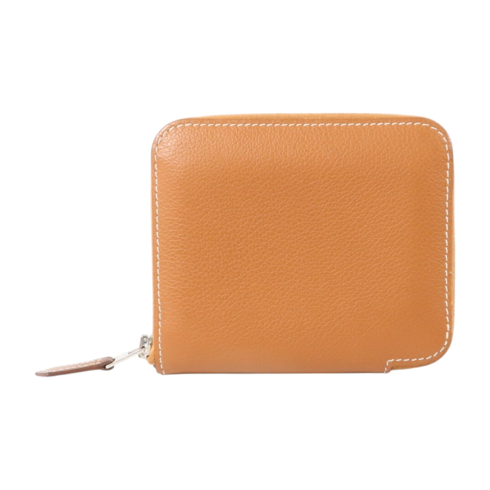 HERMES Evercolor皮革Silk In Compact銀扣錢包Gold