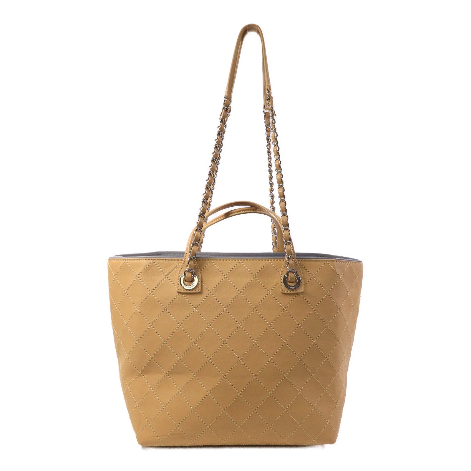 CHANEL 牛皮皮革Tote Bag鏈帶手挽袋