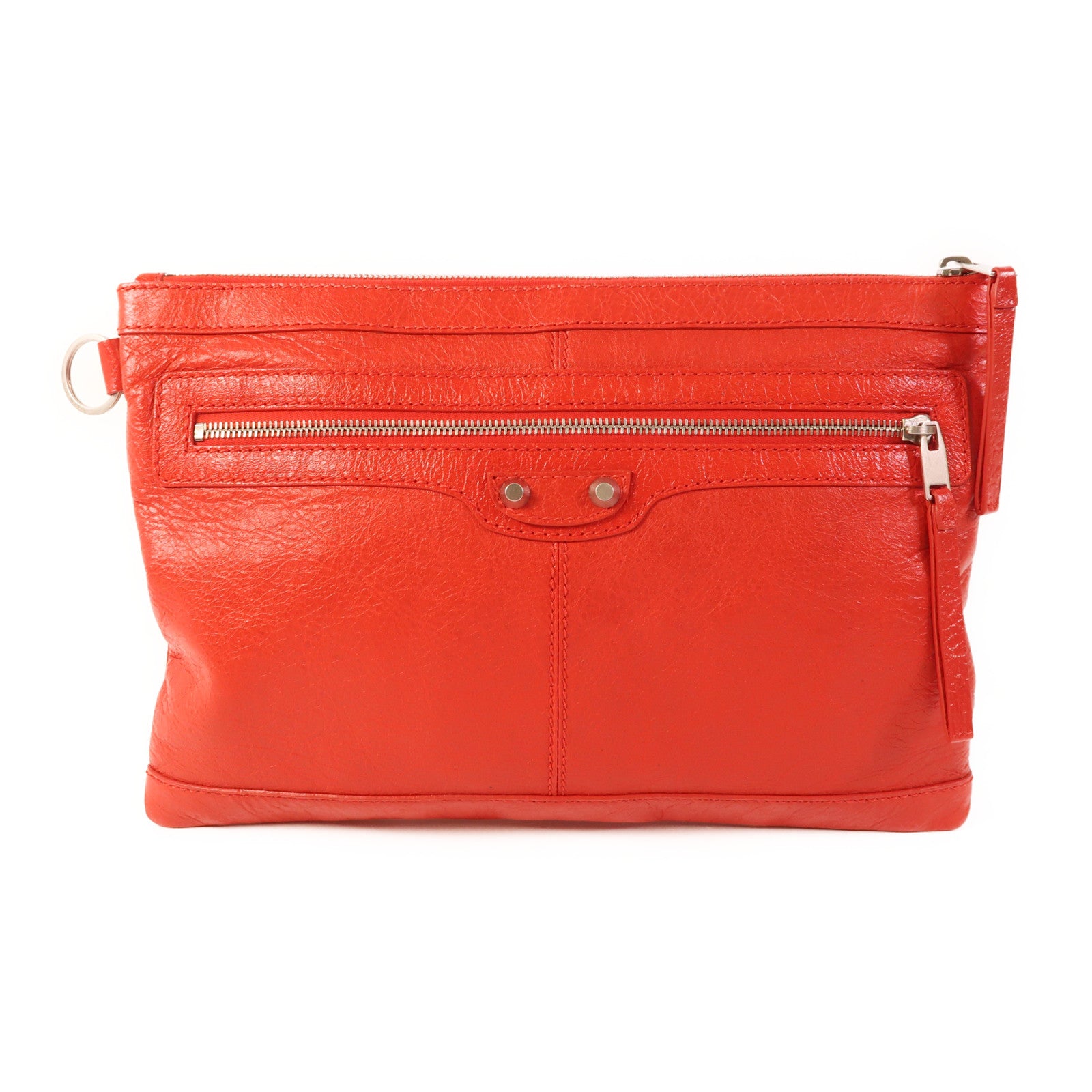 BALENCIAGA 牛皮皮革Pouch金扣手拿包