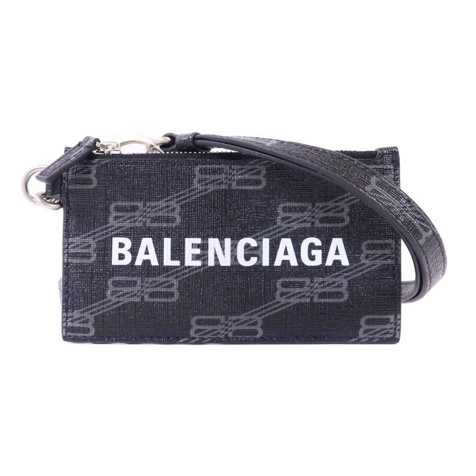 BALENCIAGA 塗層帆布Card Case銀扣卡片套