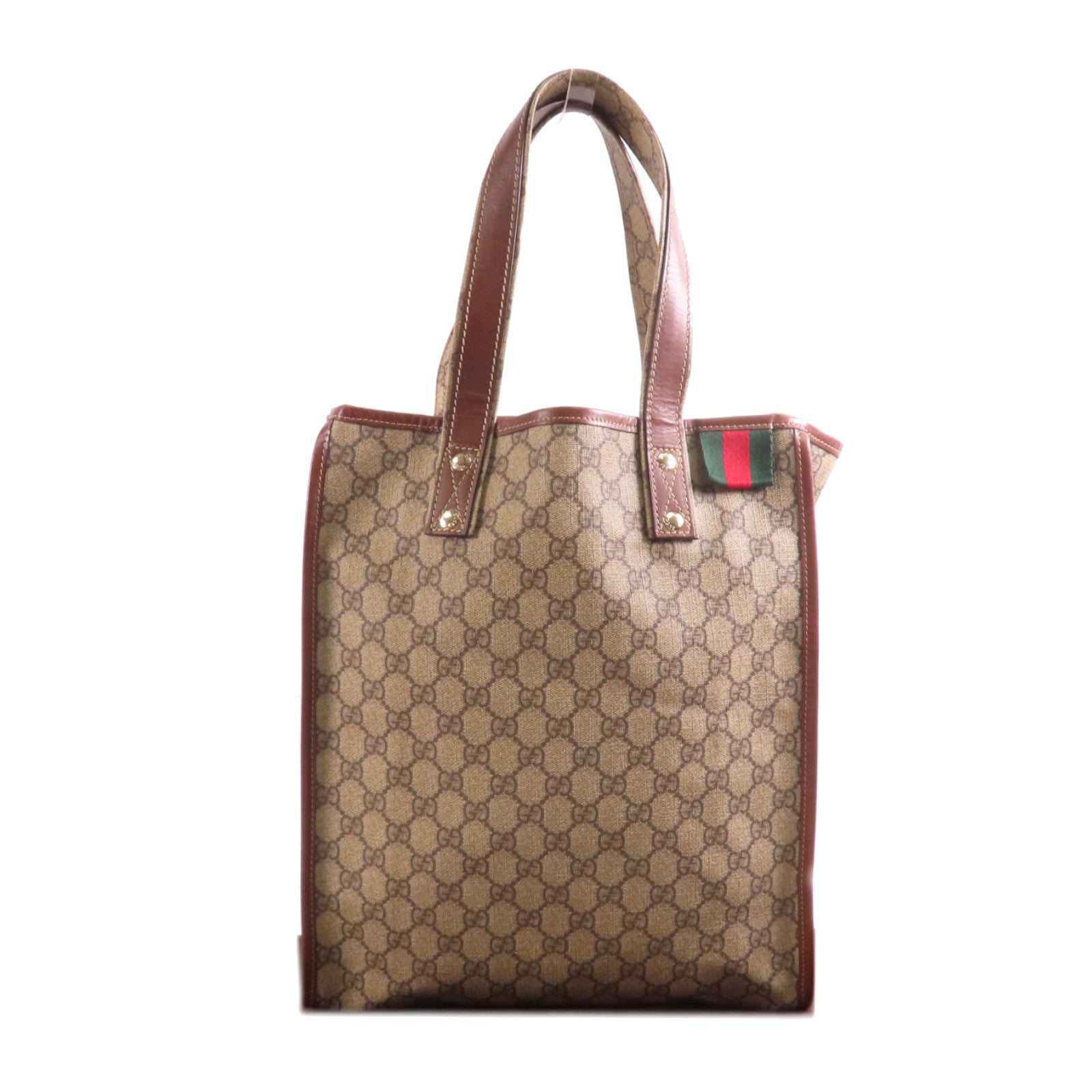 GUCCI GG Tote Bag 211135 Coated Canvas Brown