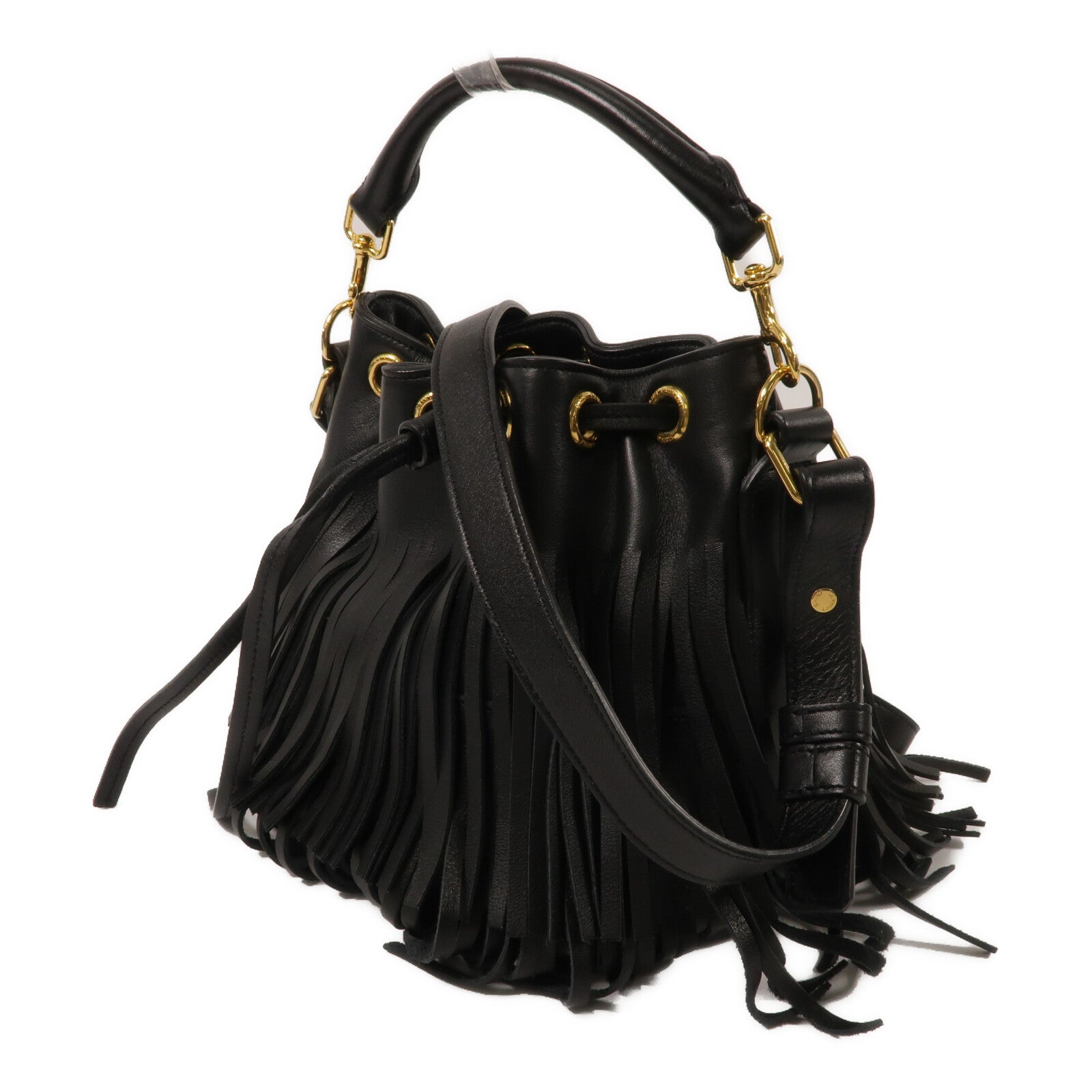 SAINT LAURENT 牛皮皮革Emmandle Fringed Bag手挽肩背兩用袋