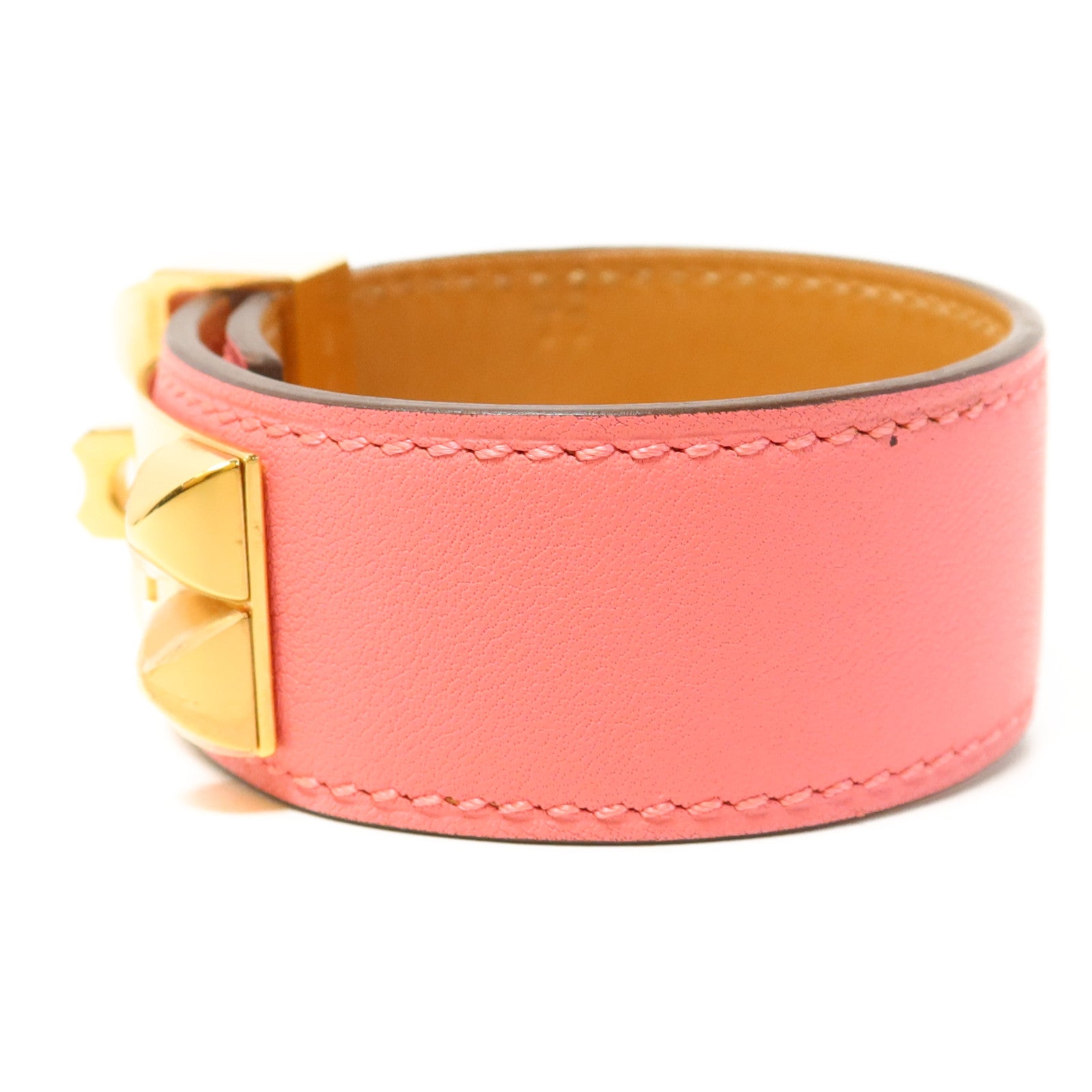 HERMES Swift皮革Collier De Chien金扣手鐲