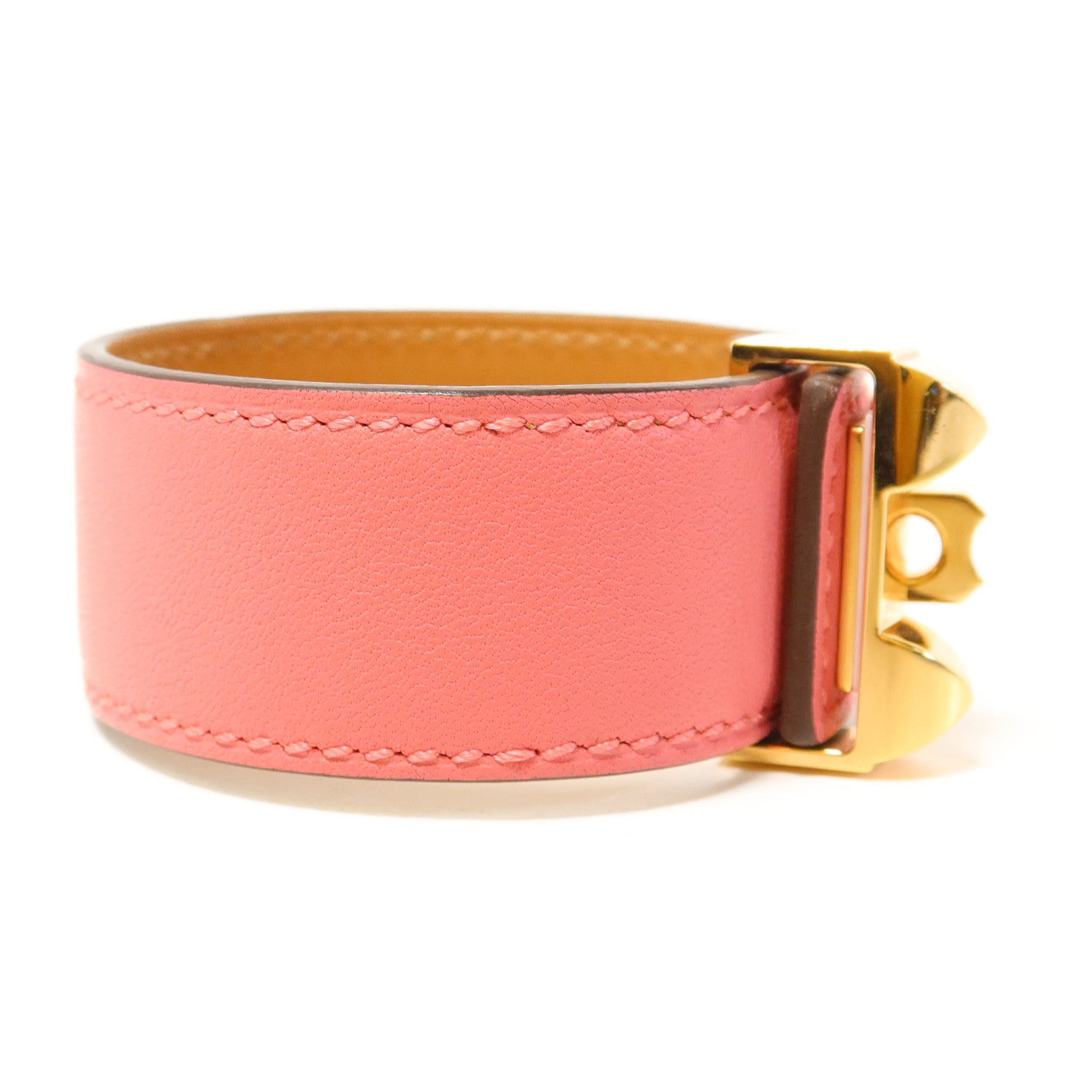 HERMES Swift皮革Collier De Chien金扣手鐲