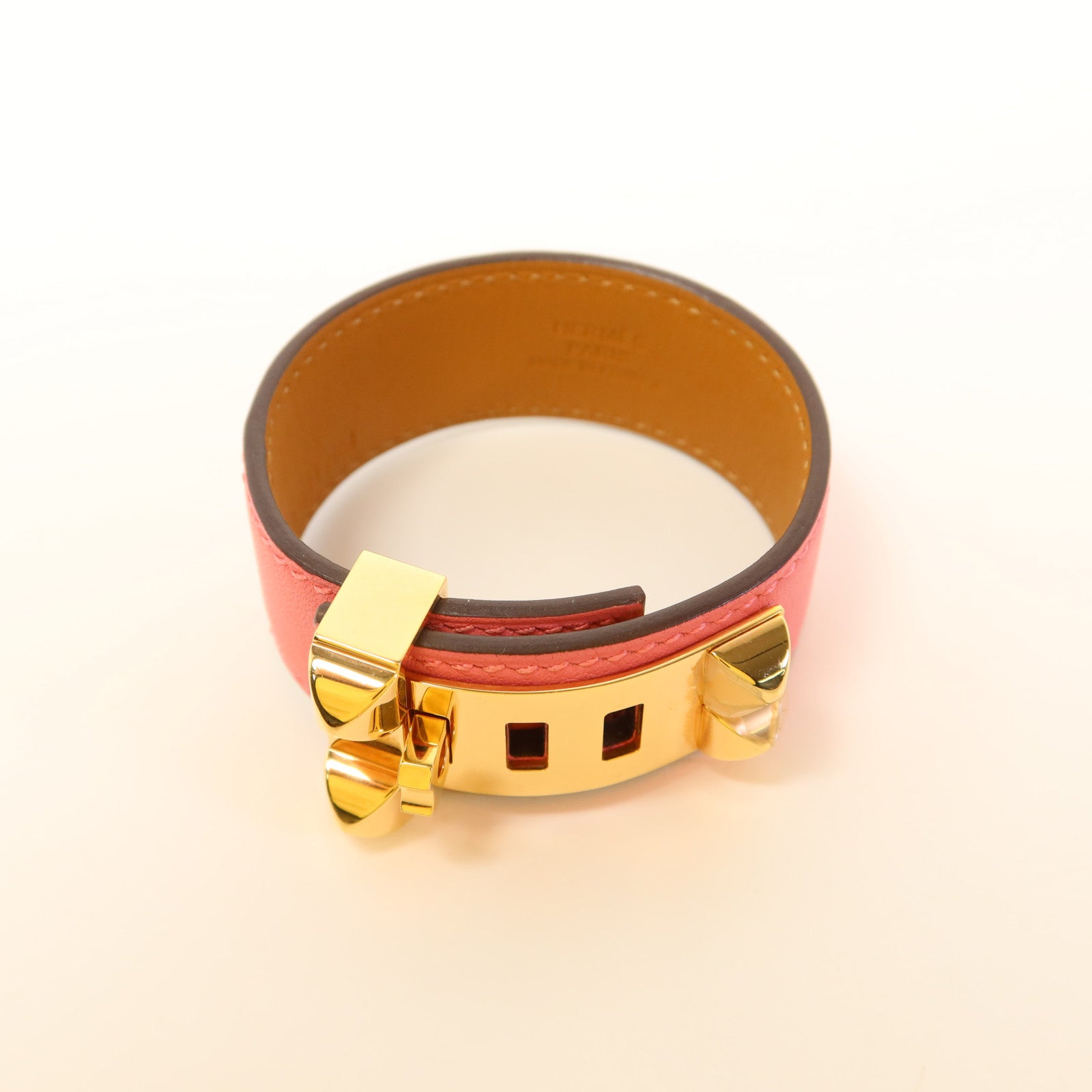 HERMES Swift皮革Collier De Chien金扣手鐲