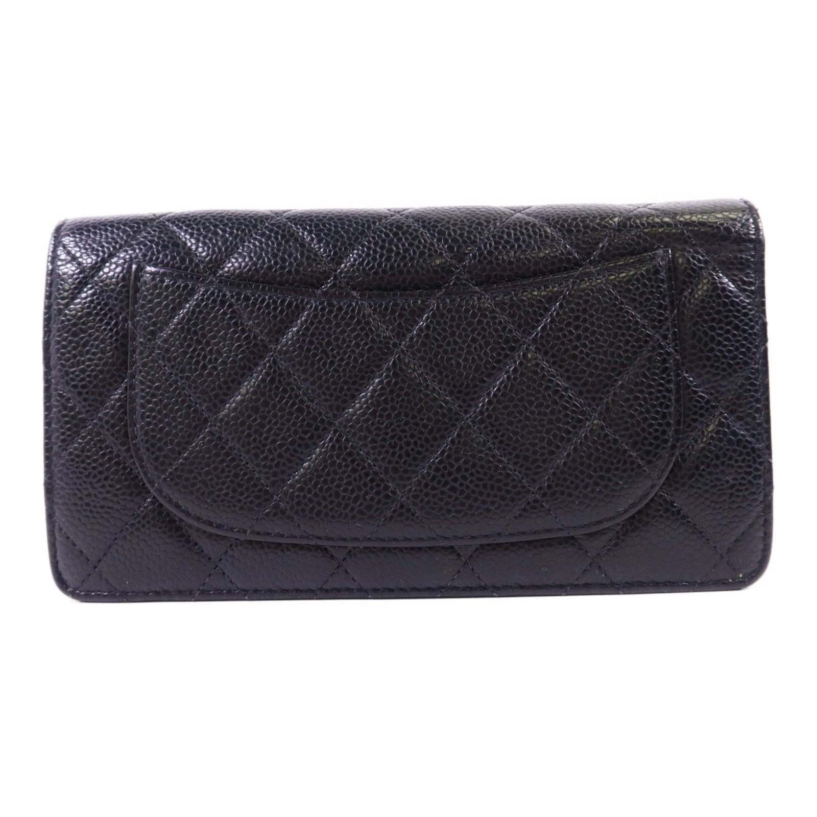 CHANEL 牛皮皮革Long Bifold Wallet金扣長錢包