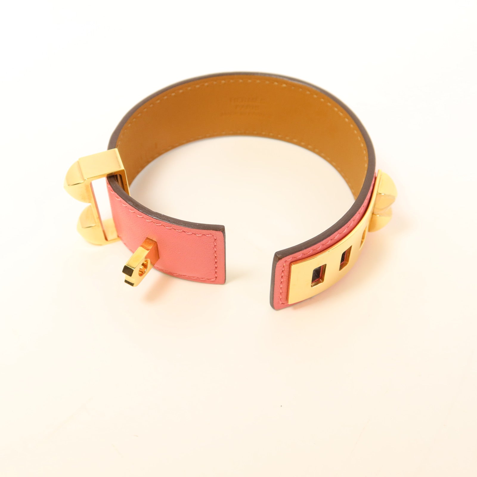 HERMES Swift皮革Collier De Chien金扣手鐲