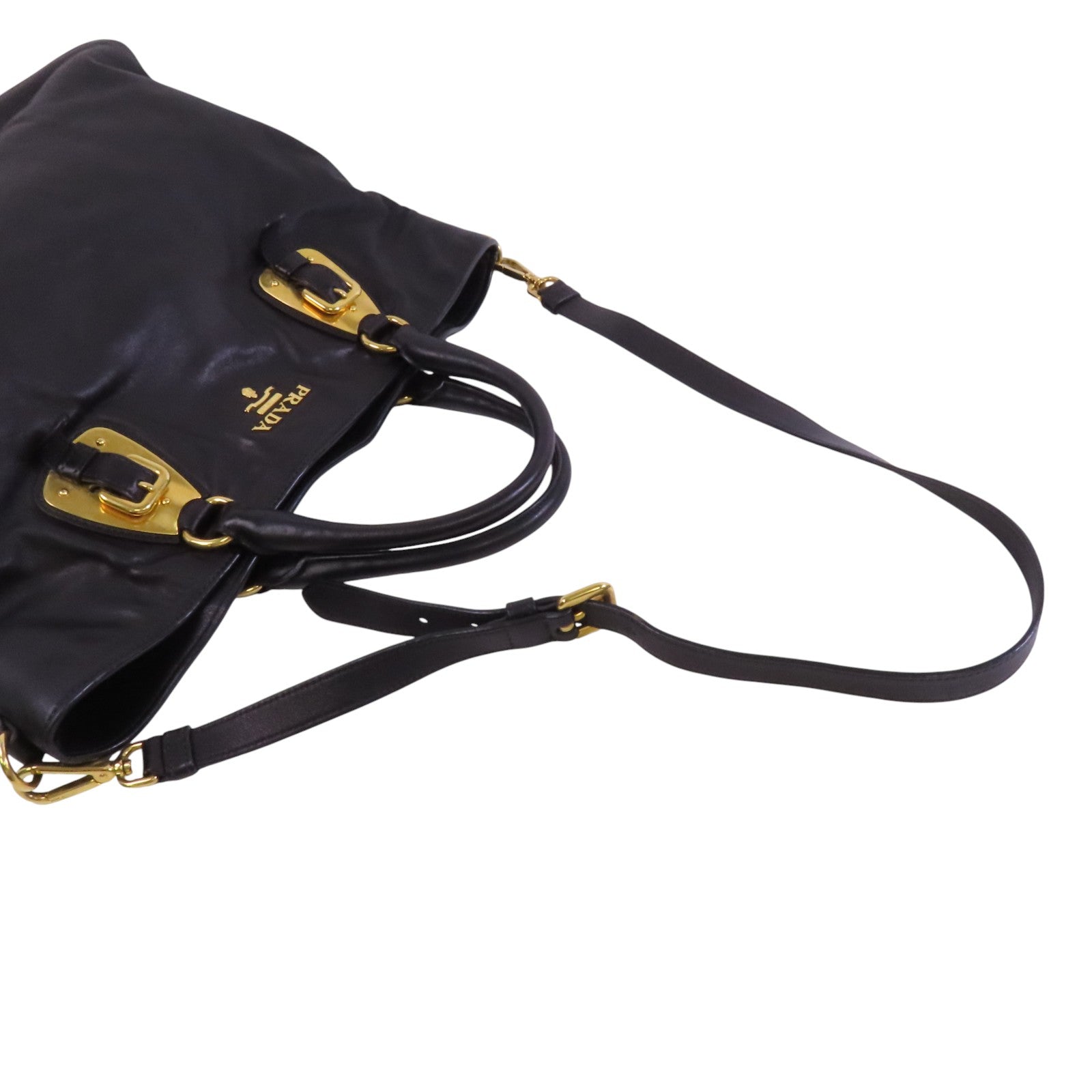 PRADA 牛皮皮革2Way Tote Bag金扣手挽肩背兩用袋