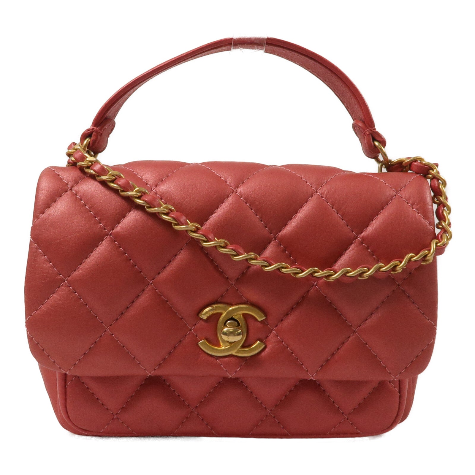CHANEL 牛皮皮革Shoulder Bag鏈帶手挽肩背兩用袋