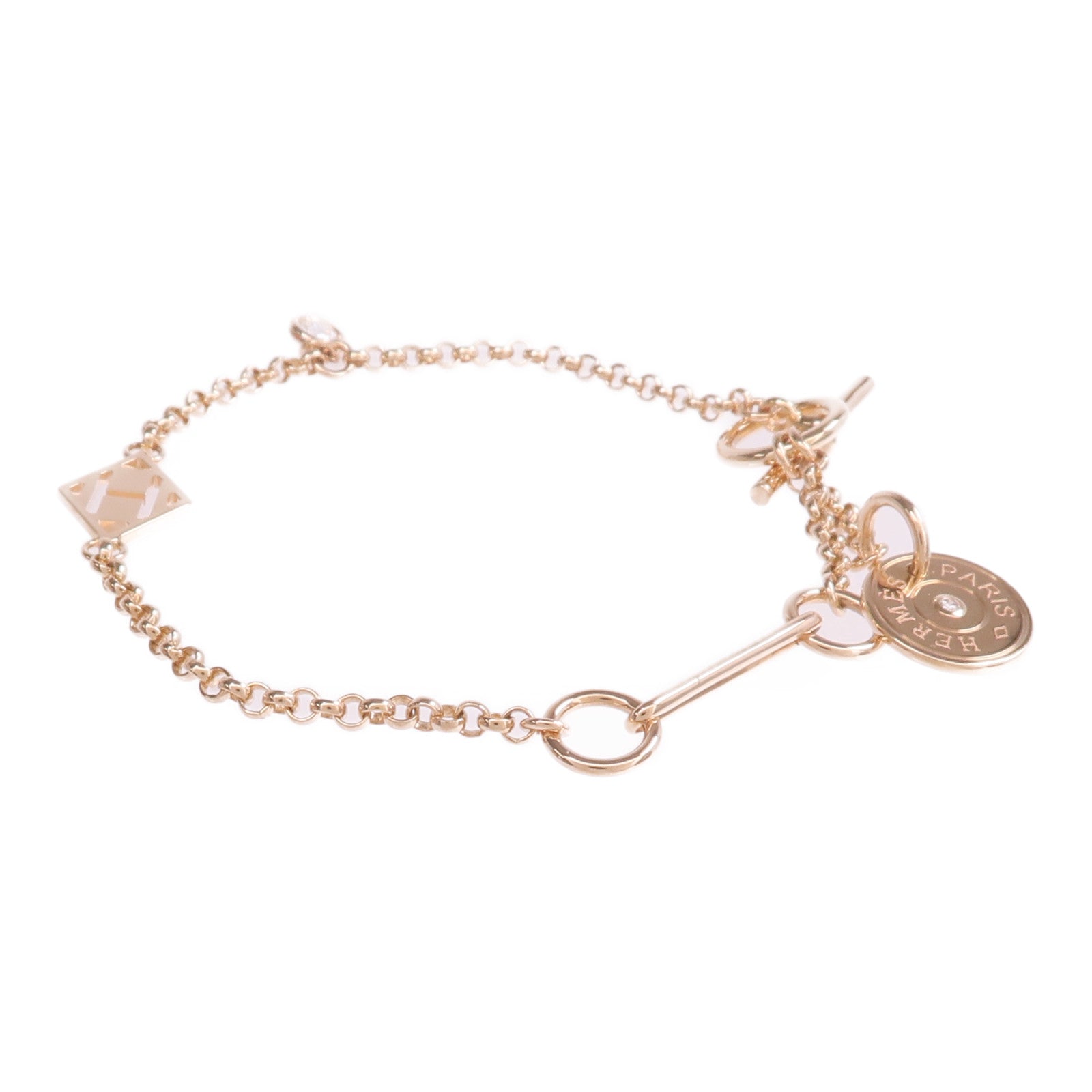 HERMES 18K玫瑰金Gambade Bracelet鑽石手鏈