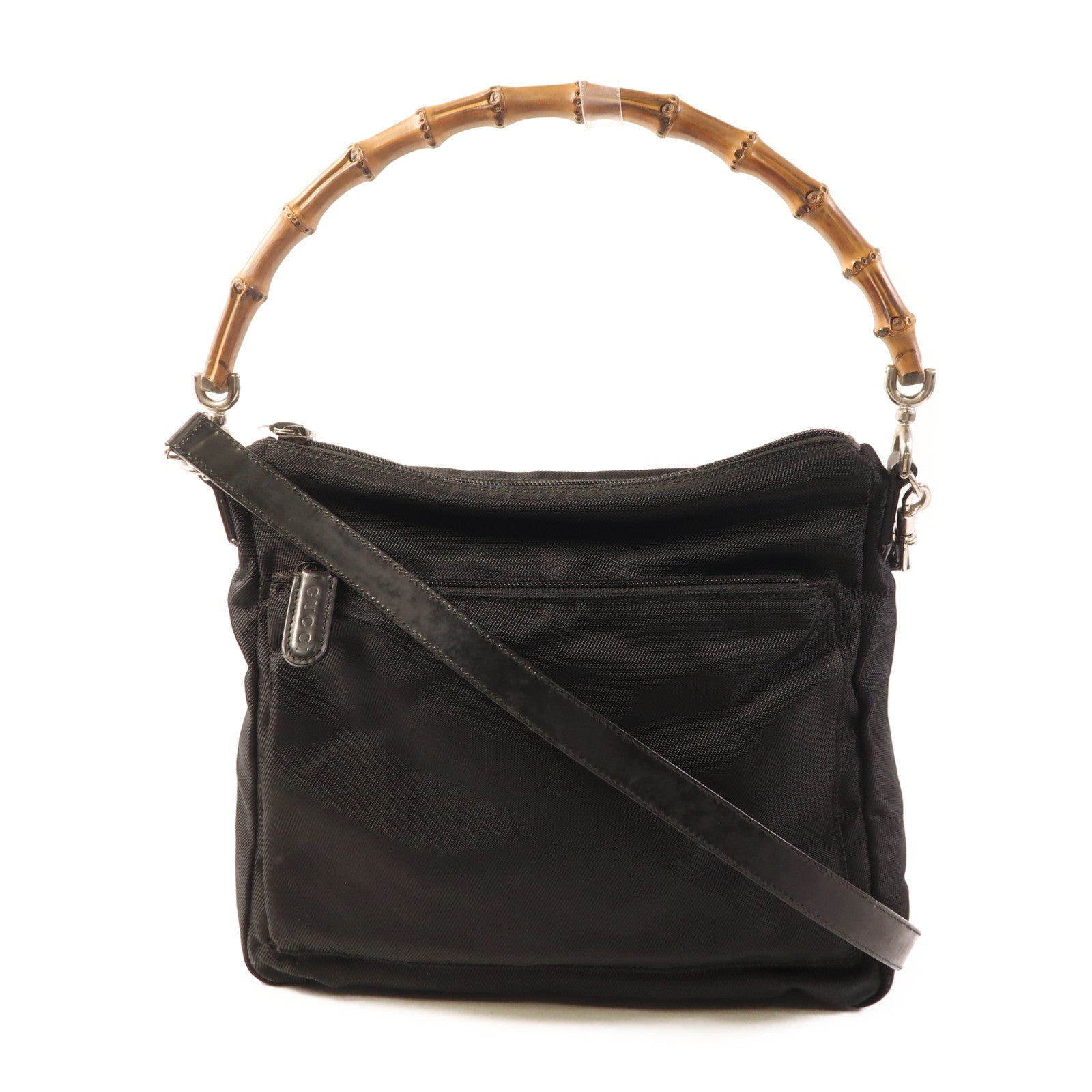 GUCCI 尼龍2 Way Shoulder Bag銀扣手挽肩背兩用袋