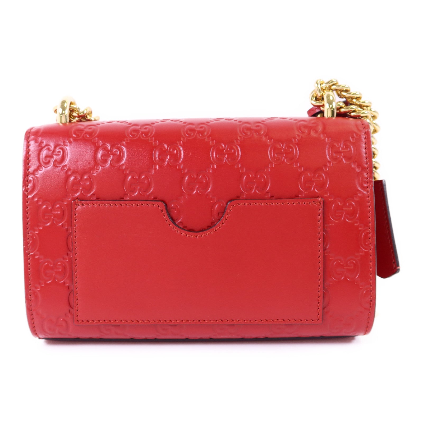 GUCCI 【激減優惠】牛皮皮革Padlock GG金扣鏈帶肩背袋