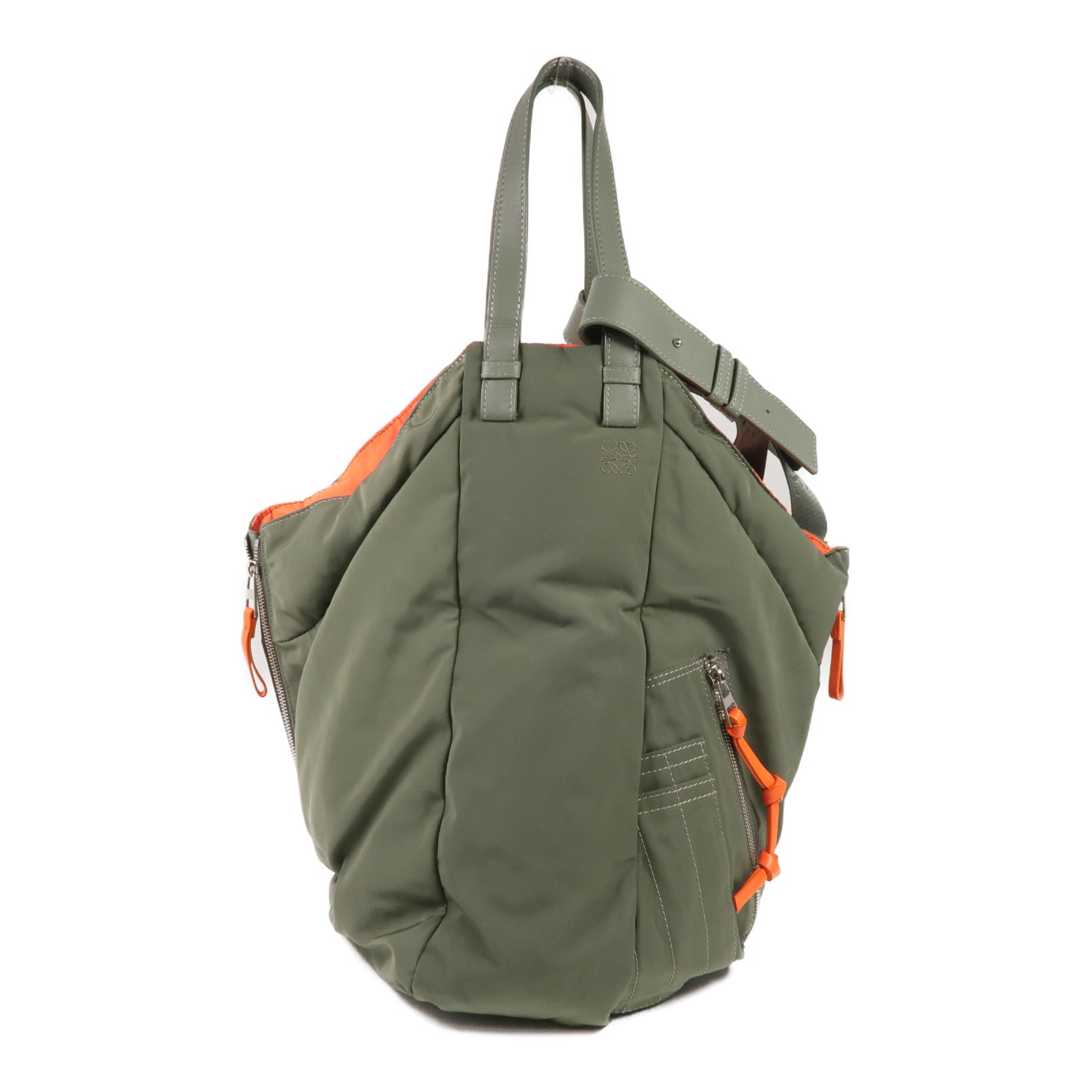 LOEWE 尼龍Hammock Reversible銀扣手挽肩背兩用袋