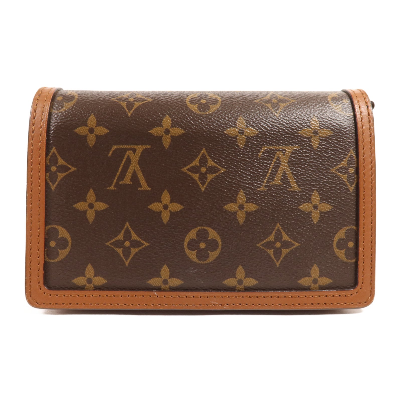 LOUIS VUITTON Monogram Reverse Dauphine金扣肩背袋