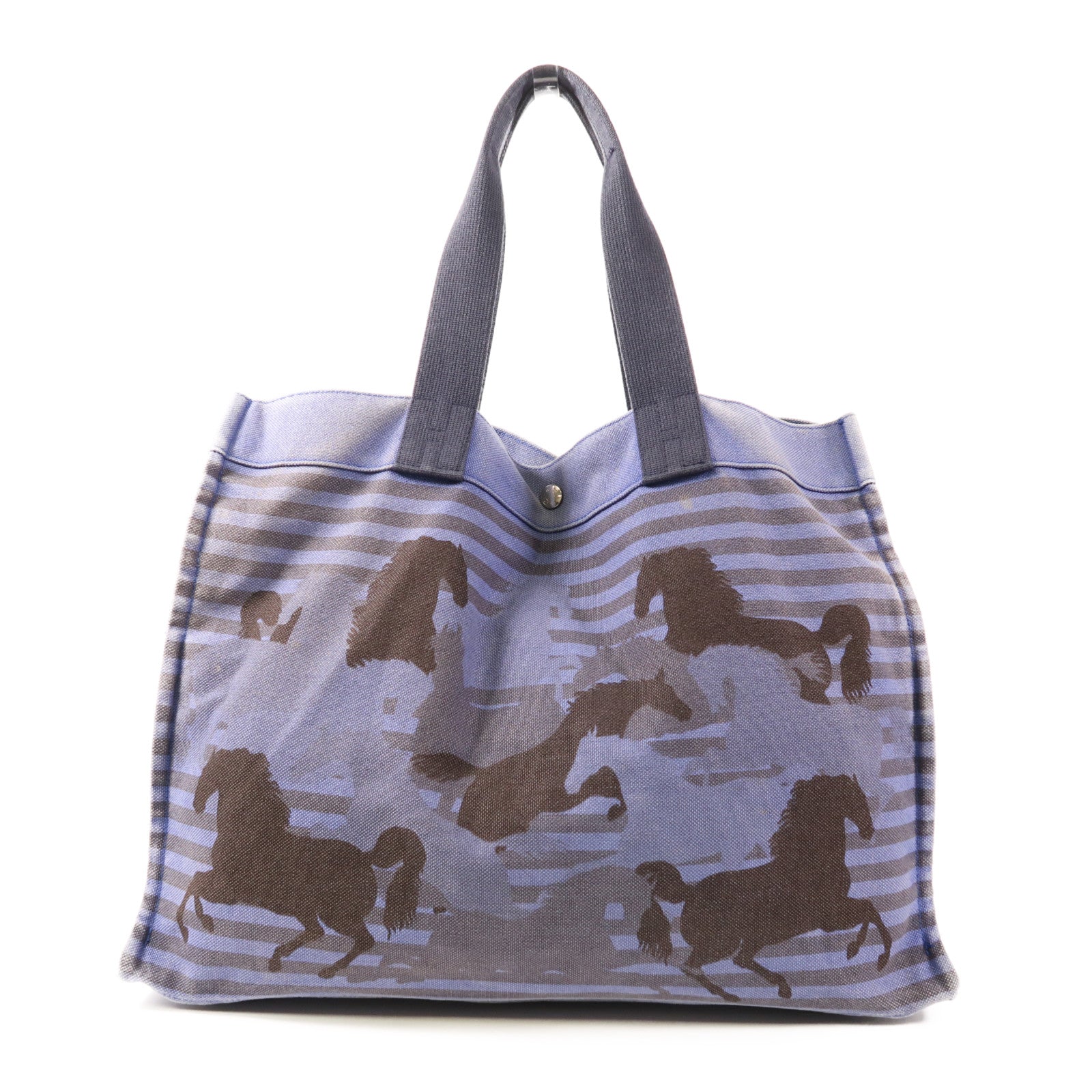 HERMES 帆布Tote Bag銀扣手挽袋