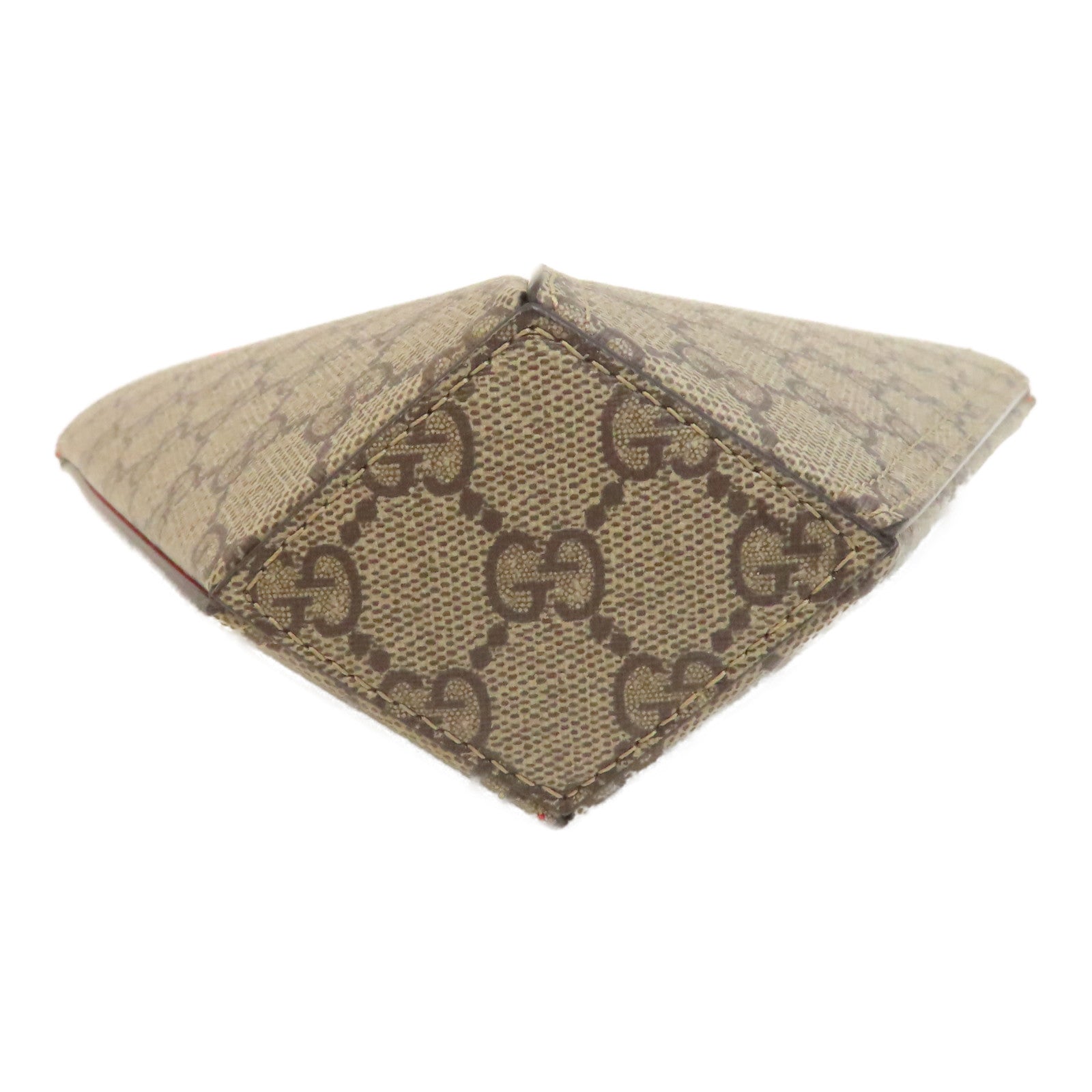 GUCCI 【激減優惠】塗層帆布Chain Shoulder金扣鏈帶肩背袋啡色/紅色