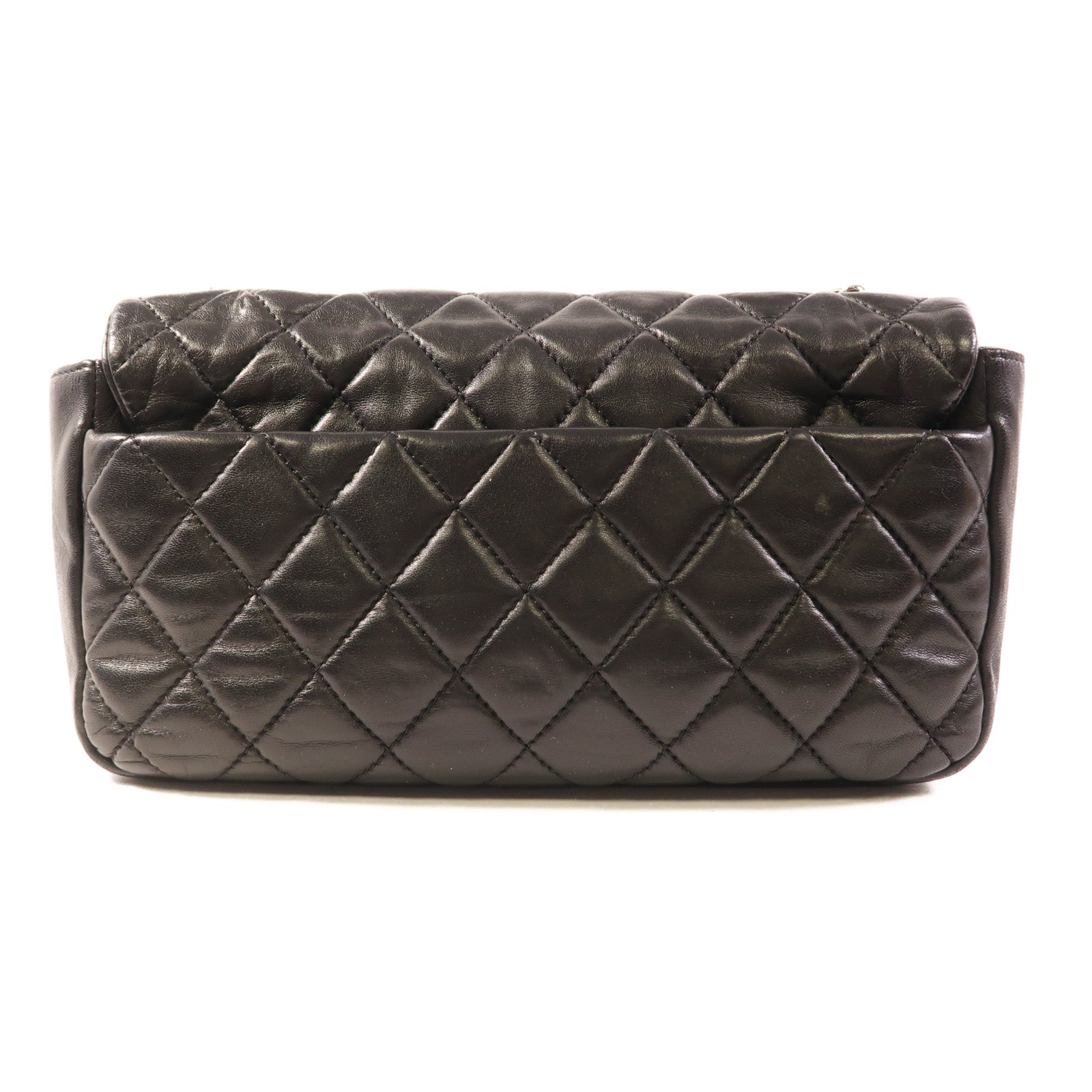 CHANEL 羊皮皮革Chain Shoulder銀扣鏈帶肩背袋