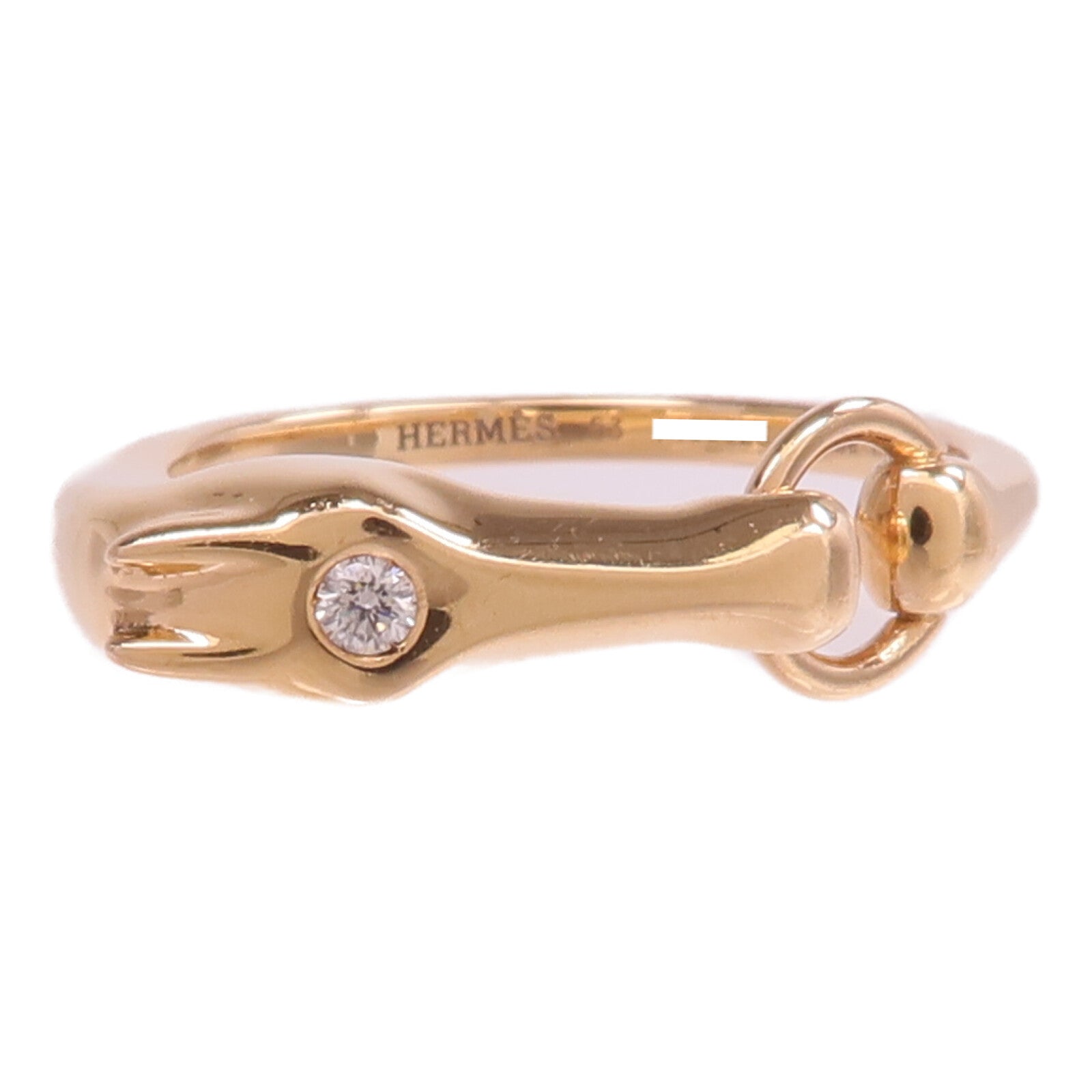 HERMES 18K玫瑰金Galop Ring鑽石戒指