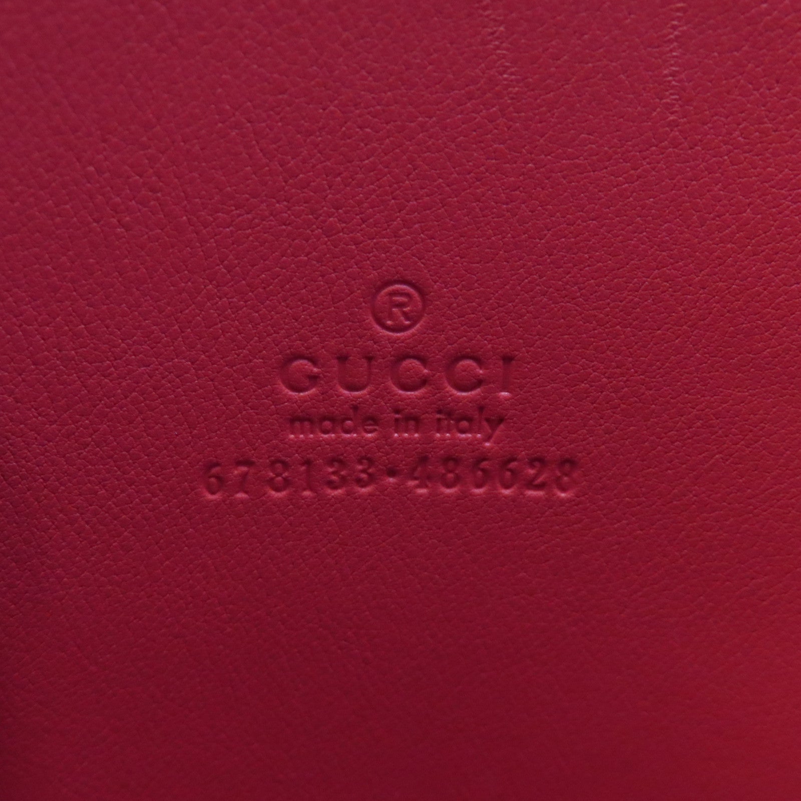 GUCCI 【激減優惠】塗層帆布Chain Shoulder金扣鏈帶肩背袋啡色/紅色