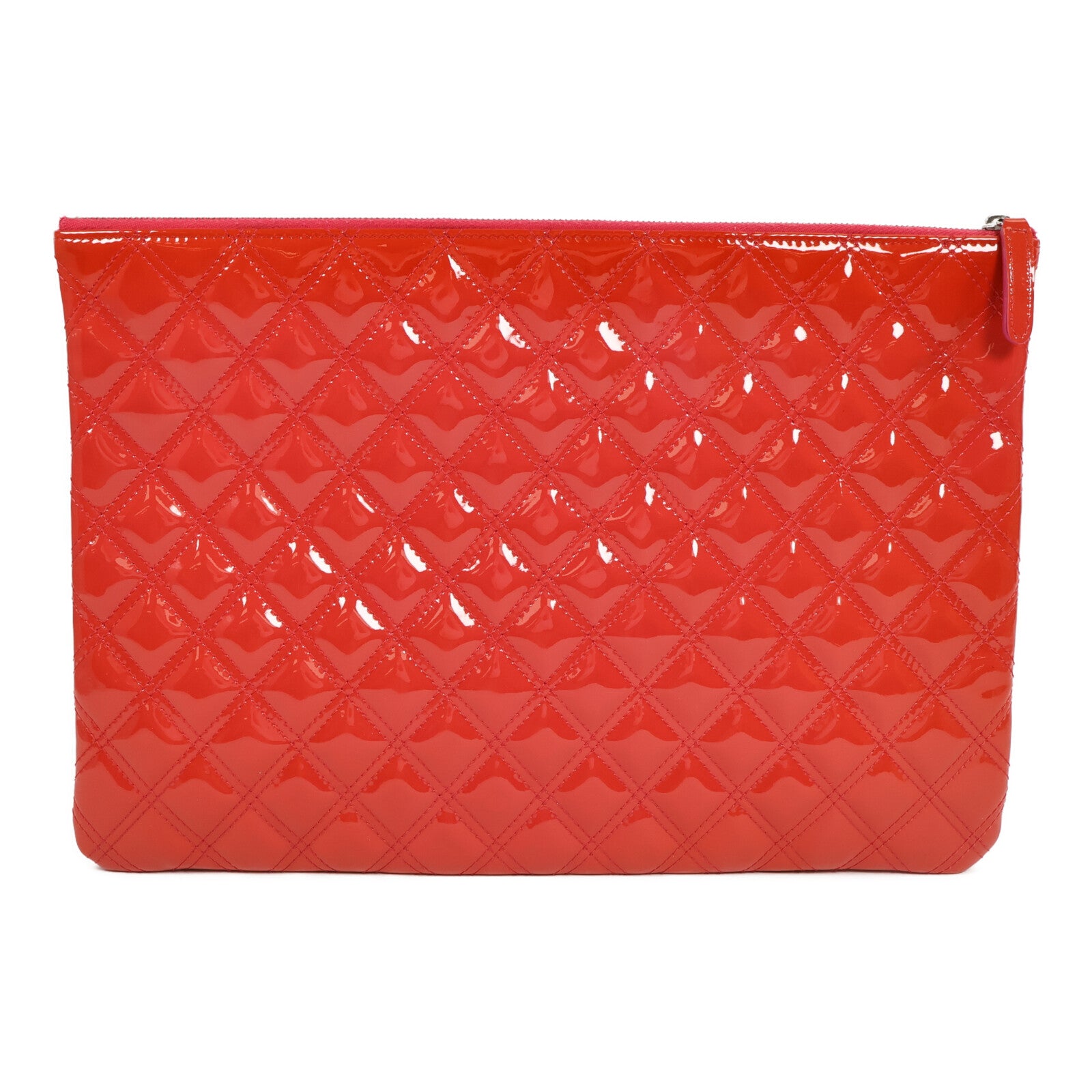 CHANEL 漆皮皮革Matelasse O-Case Clutch手拿包