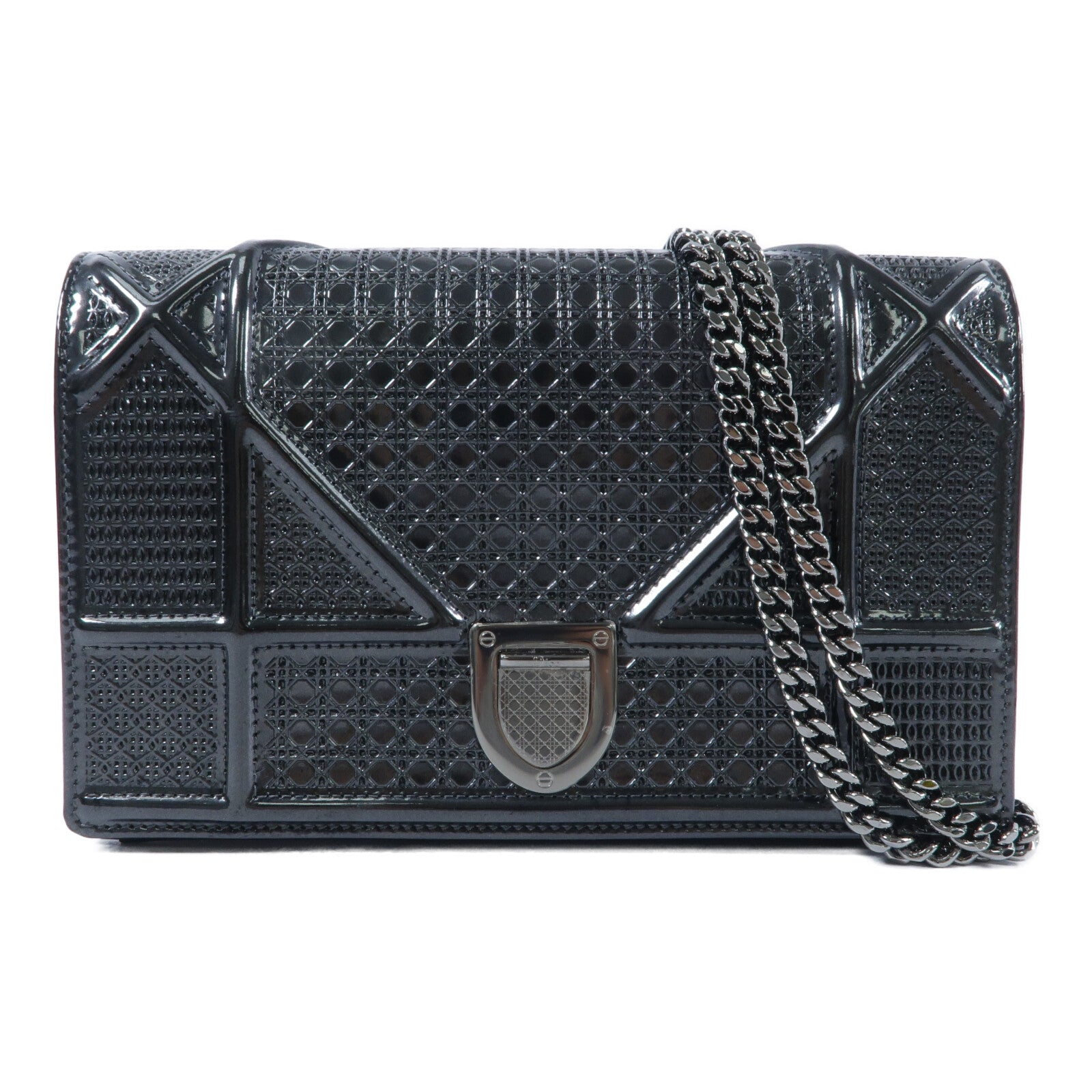 Dior 漆皮皮革Diorama Wallet On Chain鏈帶肩背袋