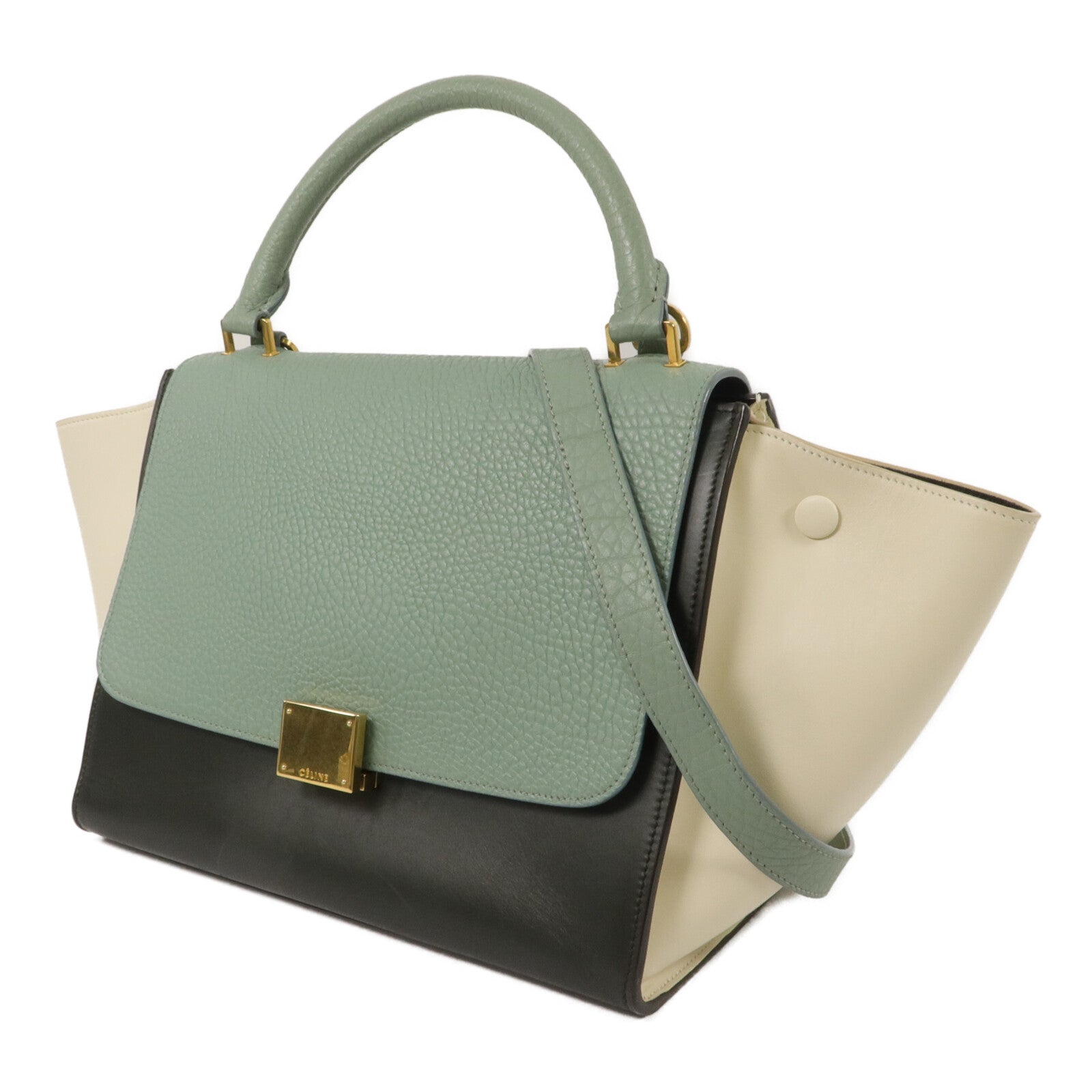 CELINE 牛皮皮革Trapeze Small手挽肩背兩用袋