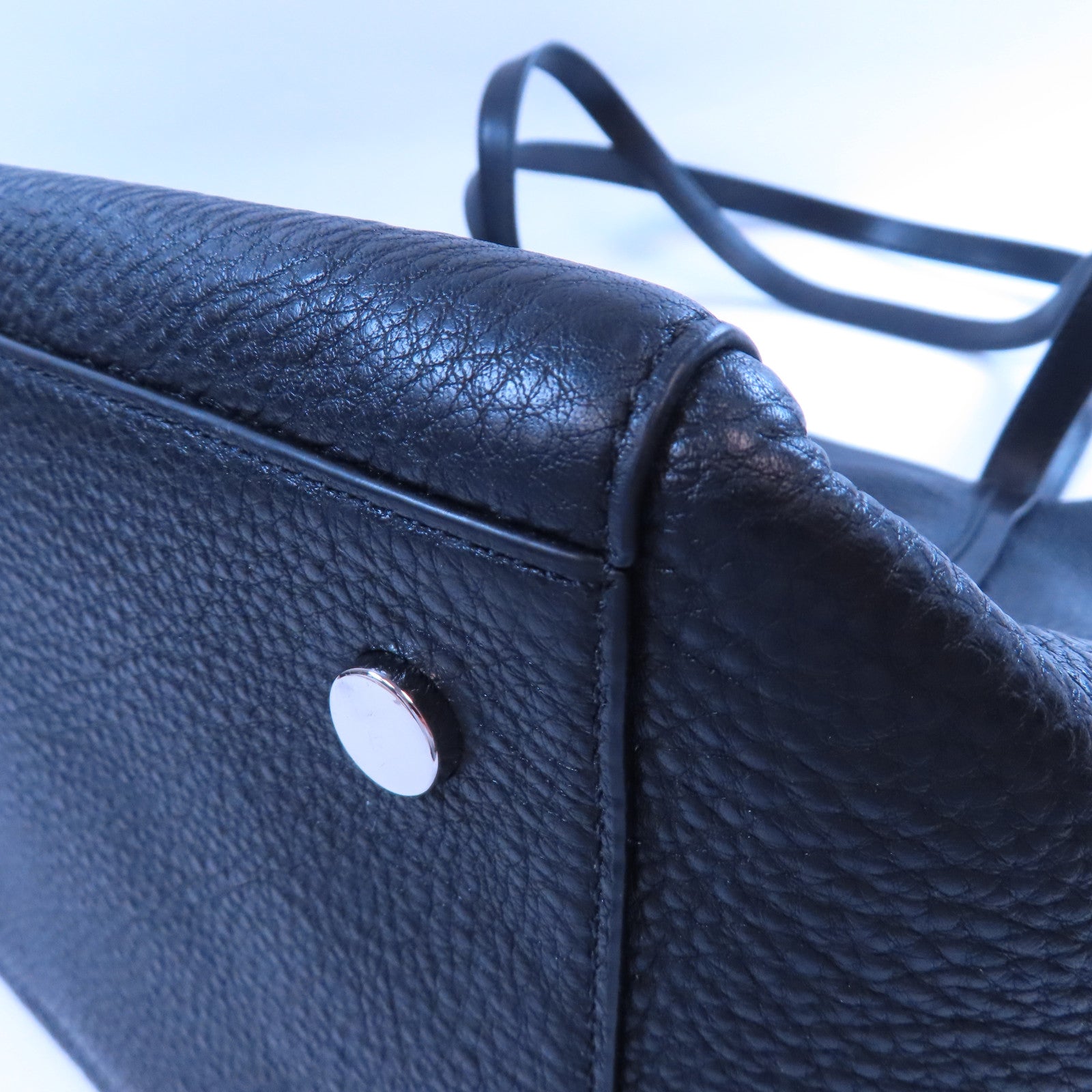 Michael Kors 牛皮皮革Tote Bag銀扣手挽袋黑色