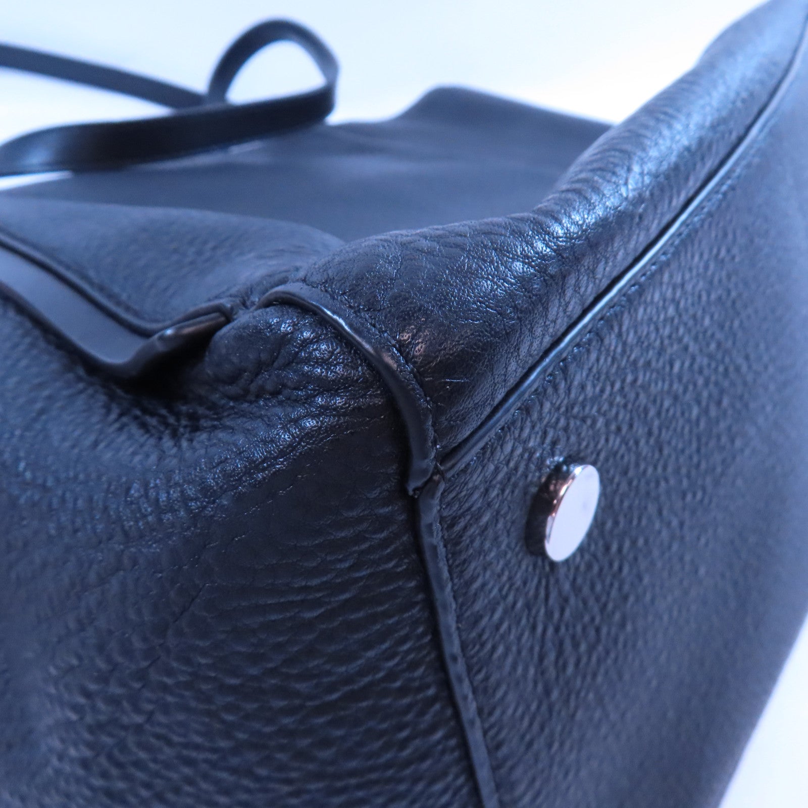 Michael Kors 牛皮皮革Tote Bag銀扣手挽袋黑色