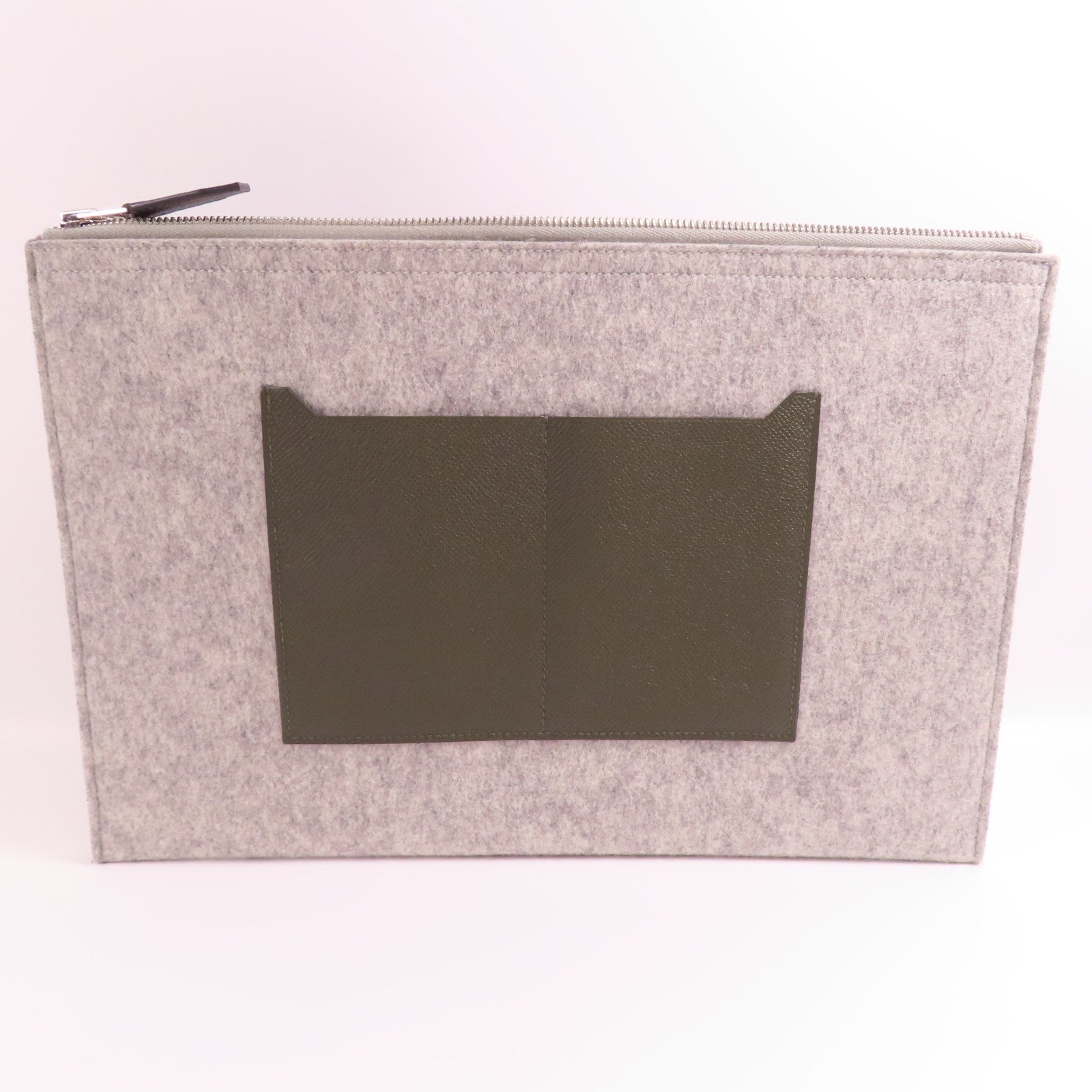 HERMES 羊毛/Epsom皮革TooDoo 37手拿包