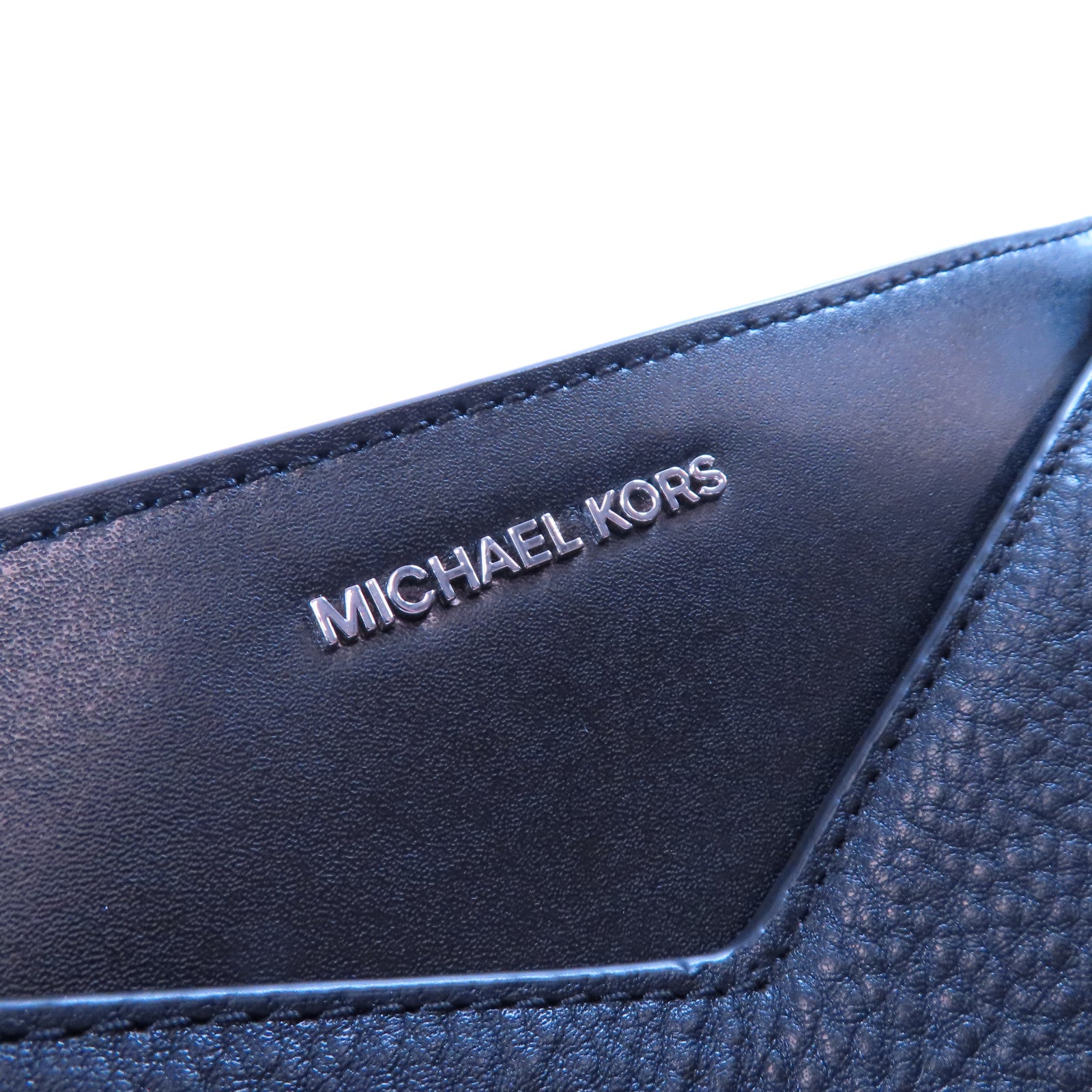 Michael Kors 牛皮皮革Tote Bag銀扣手挽袋黑色