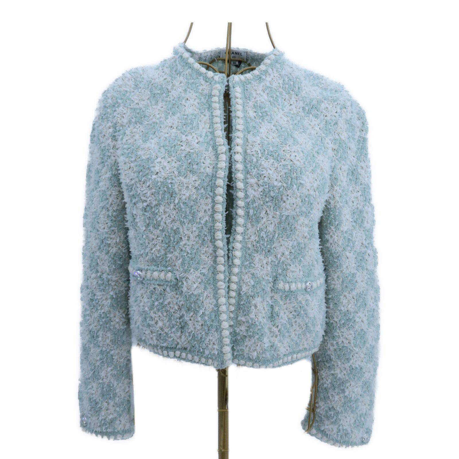 CHANEL Cotton/Polyamide Collarless Jacket外套