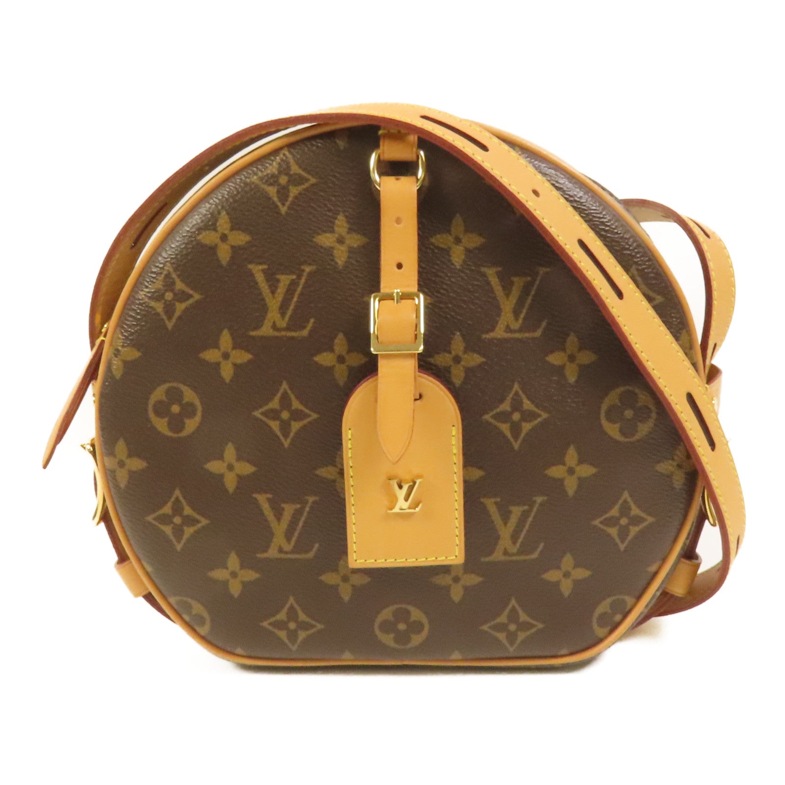 LOUIS VUITTON Monogram Boite Chapeau Souple金扣肩背袋棕色